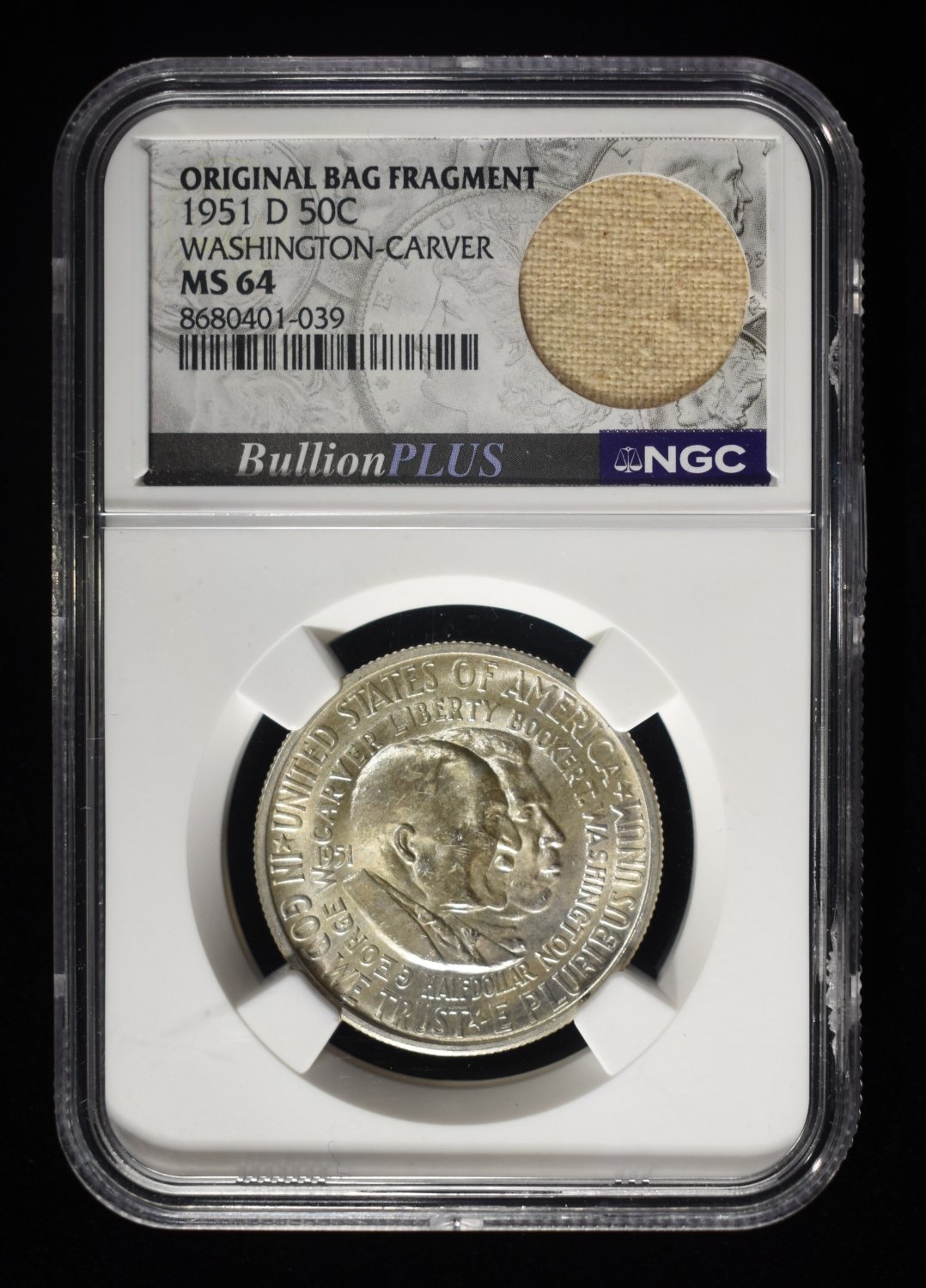 1951-D 50C COMMEM WASHINGTON-CARVER NCG MS64