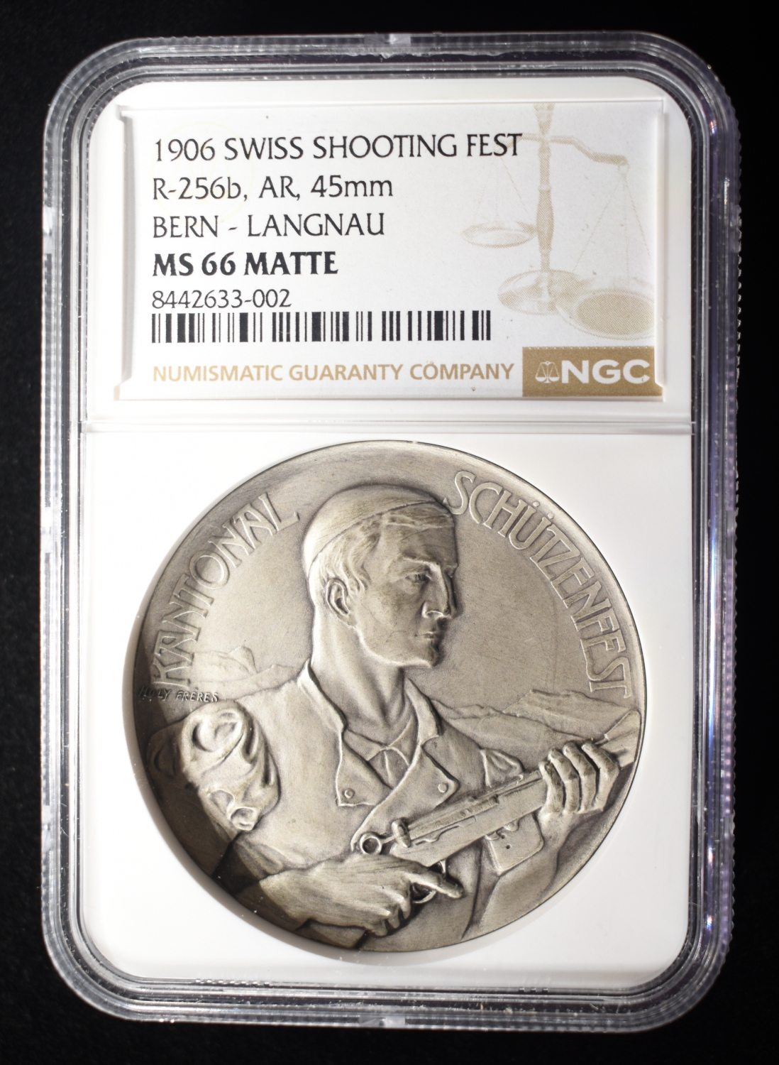 1906 SWISS SHOOTING FEST BERN NGC MS66 MATTE