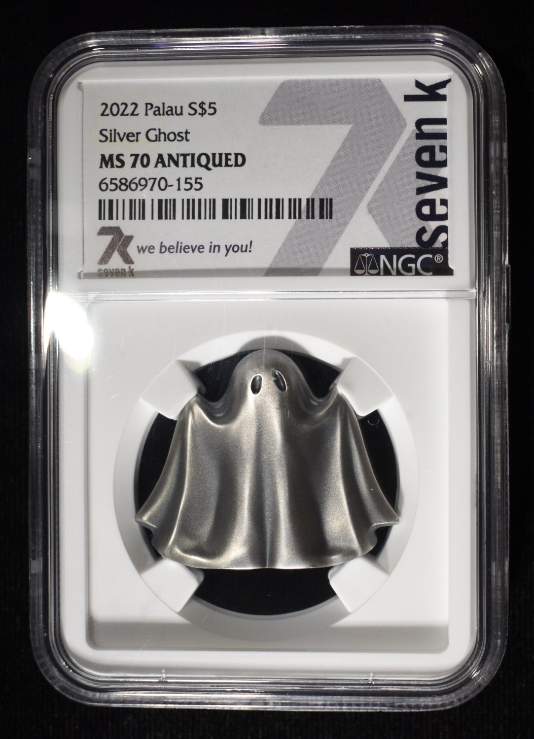 2022 PALAU SILVER GHOST NGC MS-70 ANTIQUED