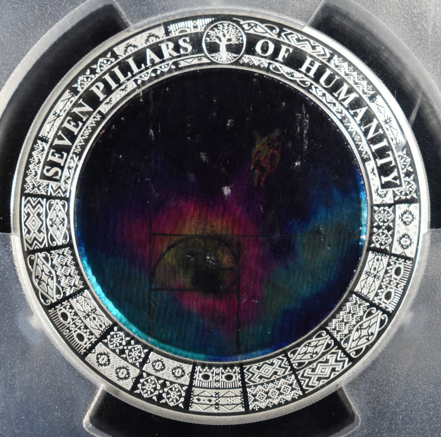 2025 COOK ISLANDS COLORIZED GLASS,SILVER PCGS MS70
