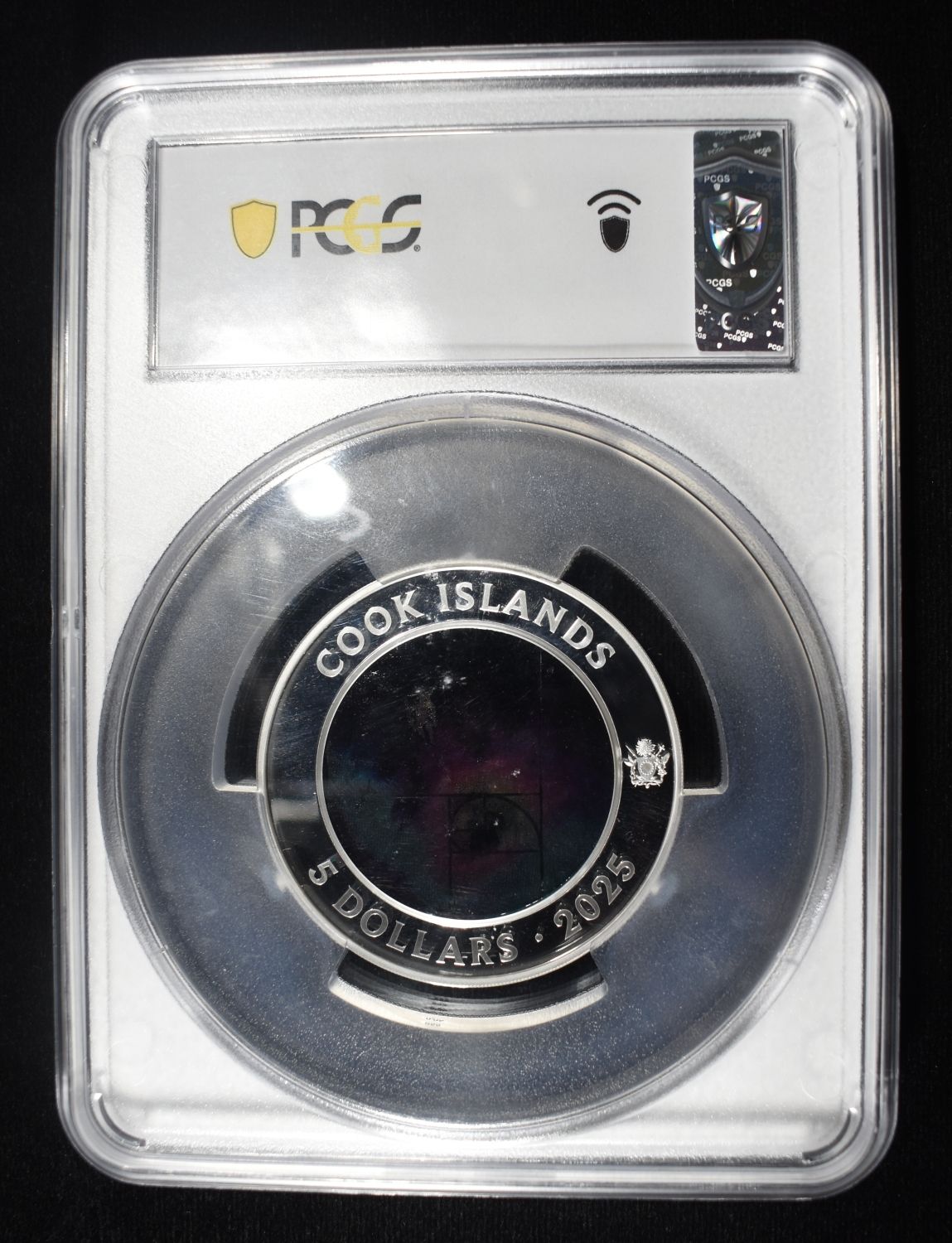 2025 COOK ISLANDS COLORIZED GLASS,SILVER PCGS MS70