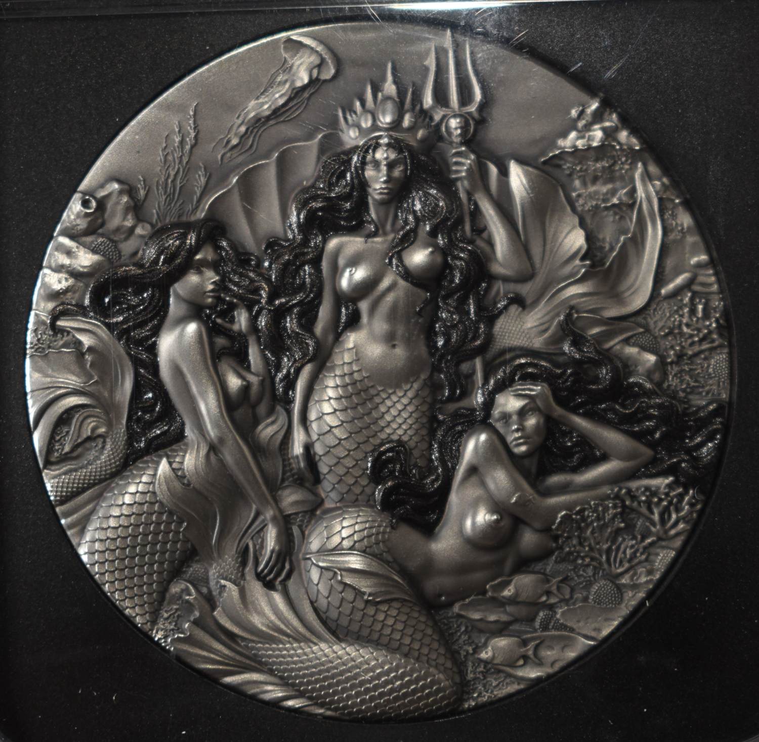 2025 2 OZ SILVER CAMEROON MERMAIDS BLACK NGC MS-70