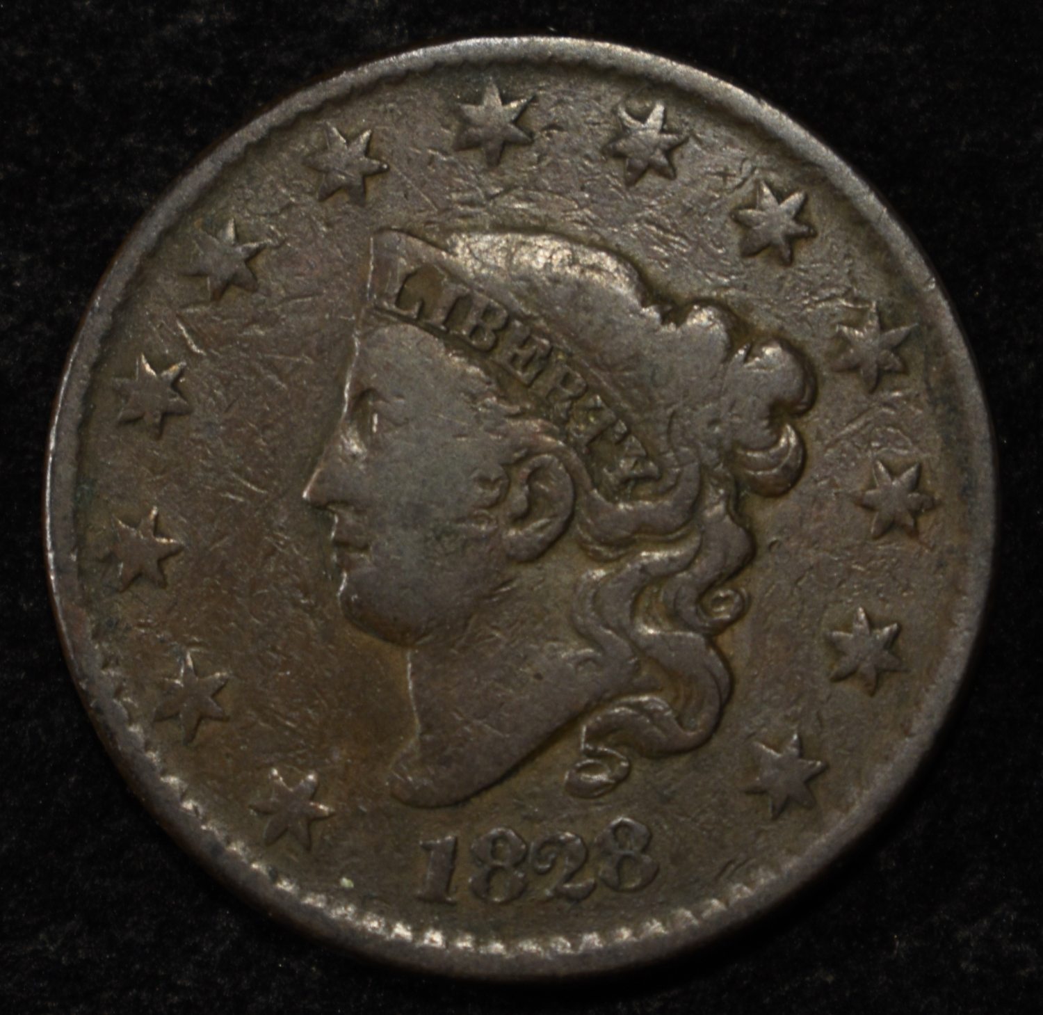 1828 LARGE CENT FINE