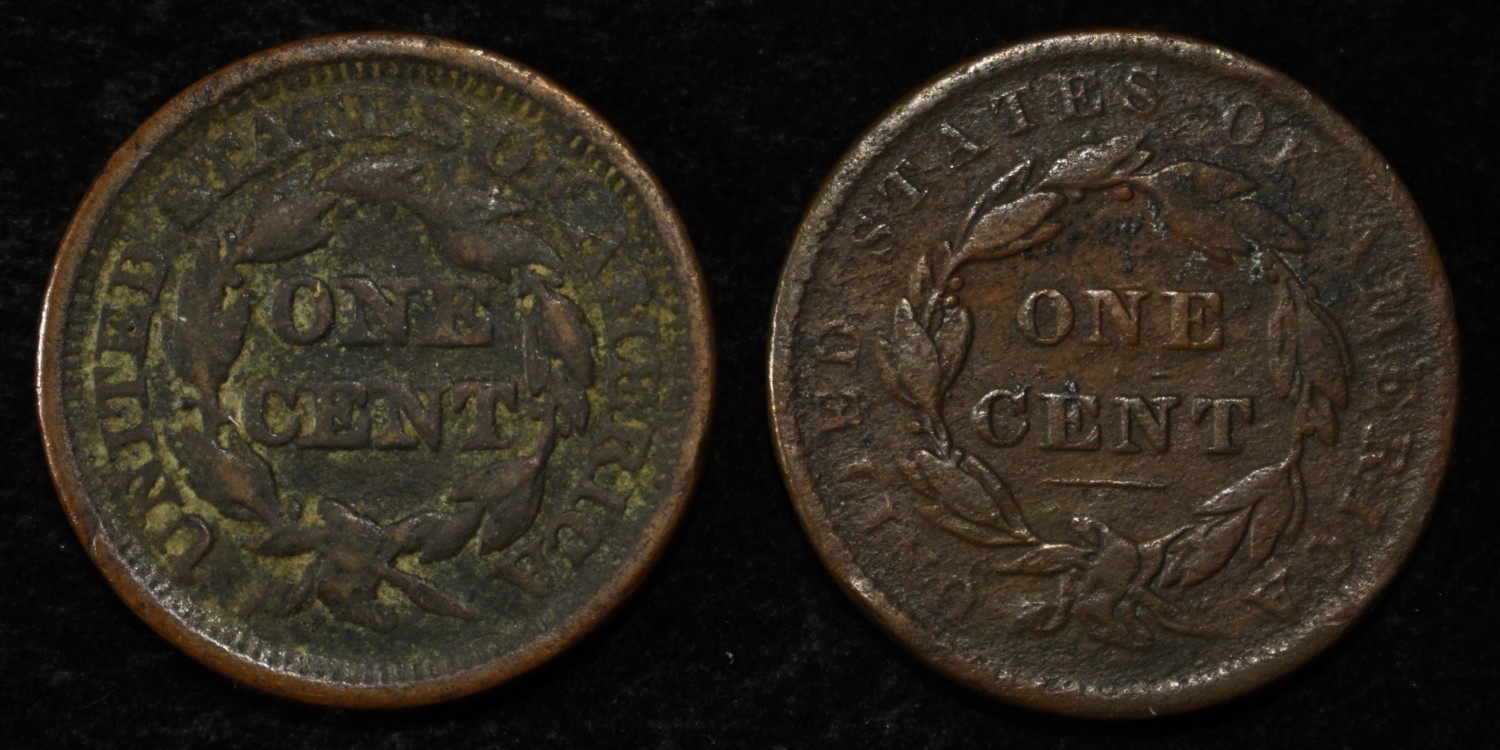 1847 & 1838 BRAIDED HAIR LARGE CENTS