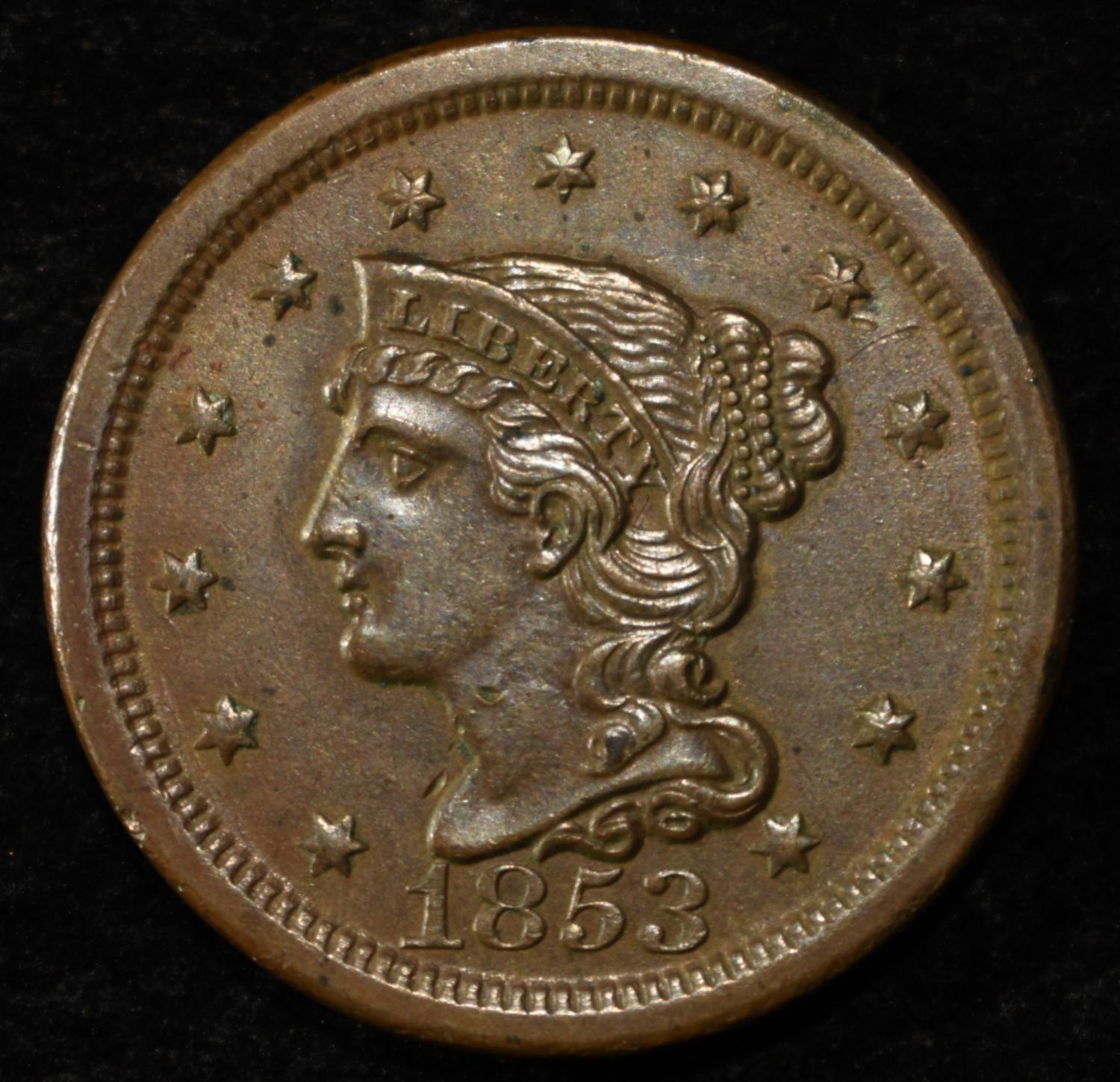 1853 LARGE CENT AU