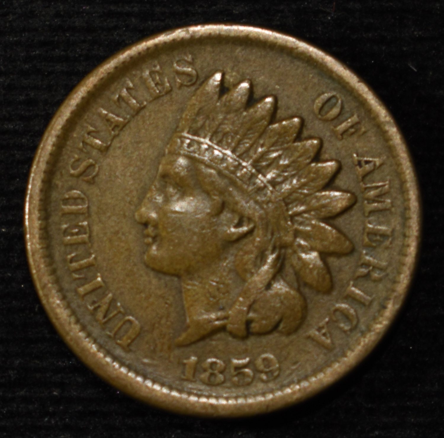 1859 INDIAN CENT XF