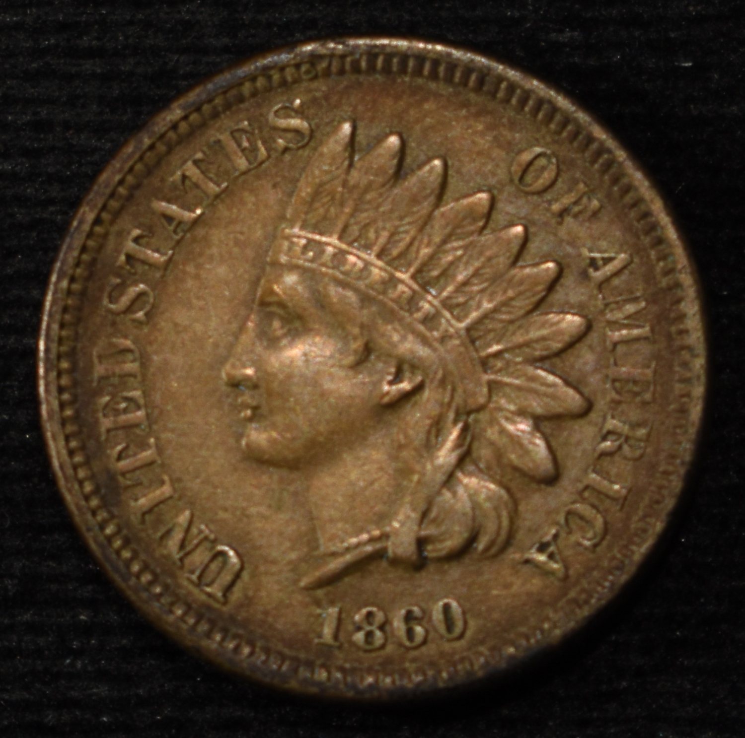 1860 INDIAN CENT XF