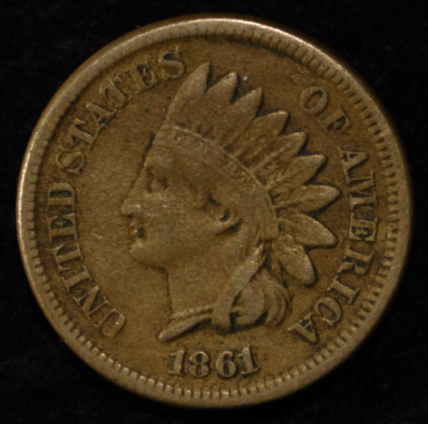 1861 INDIAN CENT VF/XF