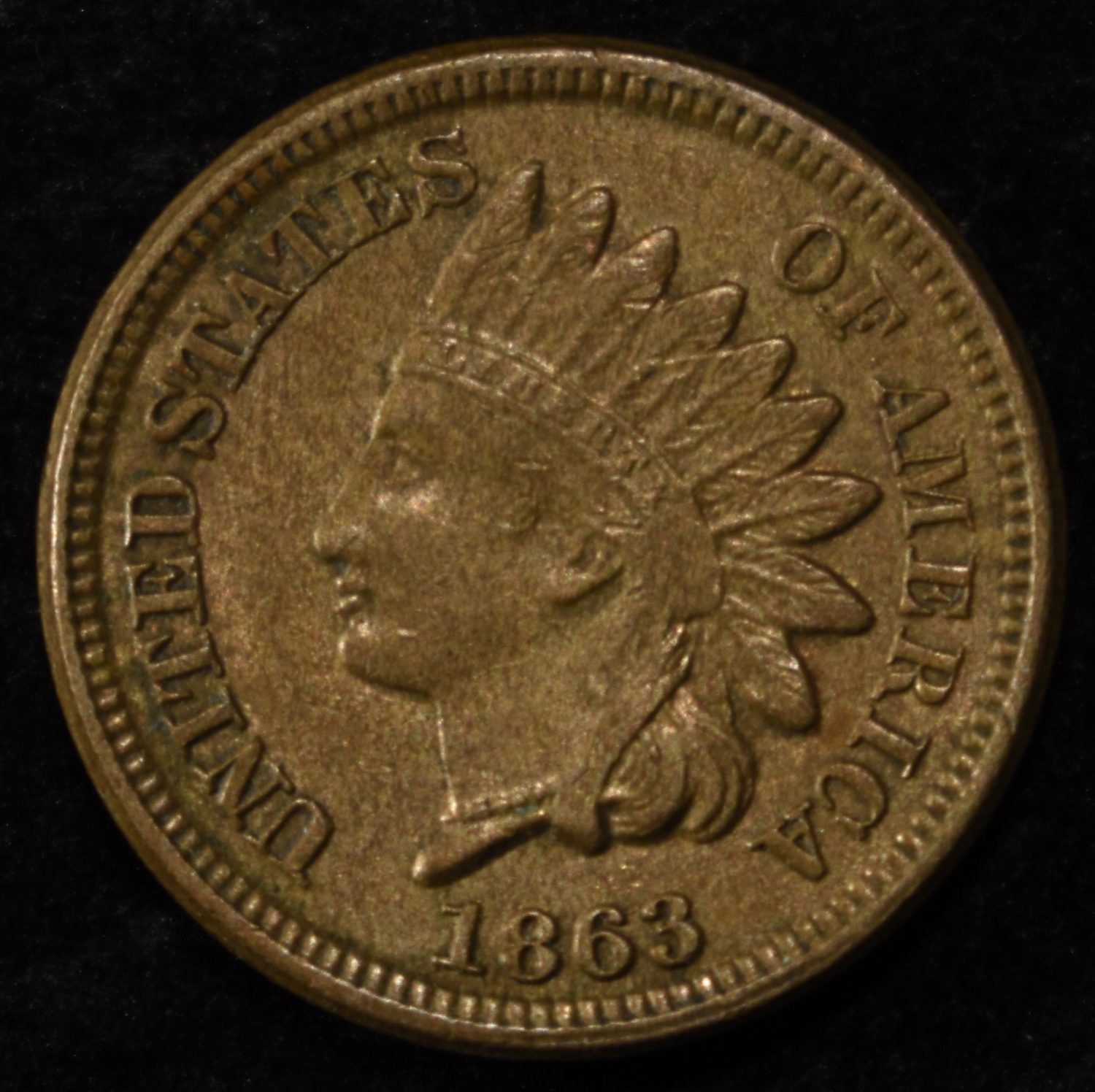 1863 INDIAN CENT BU