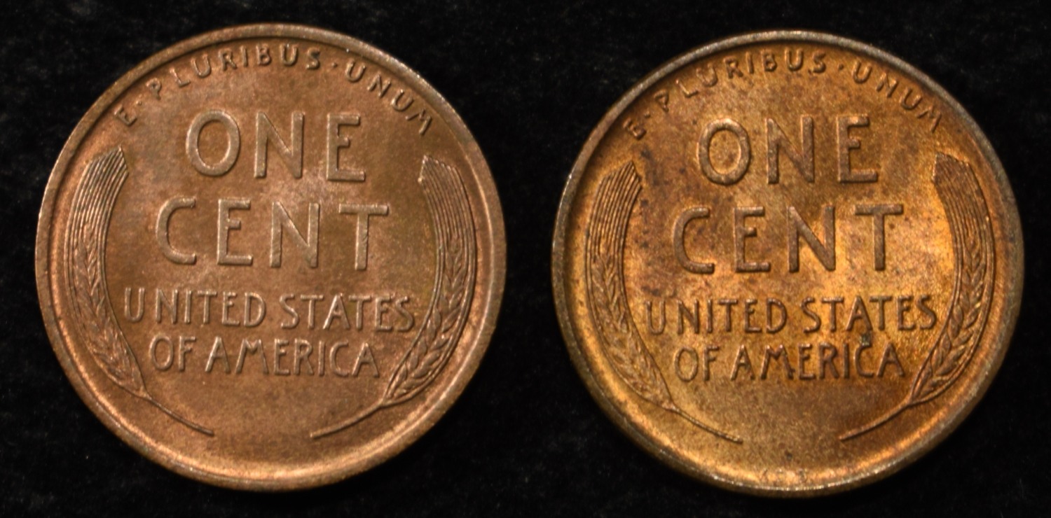 1909 & 1909 VDB LINCOLN CENTS CH BU RB