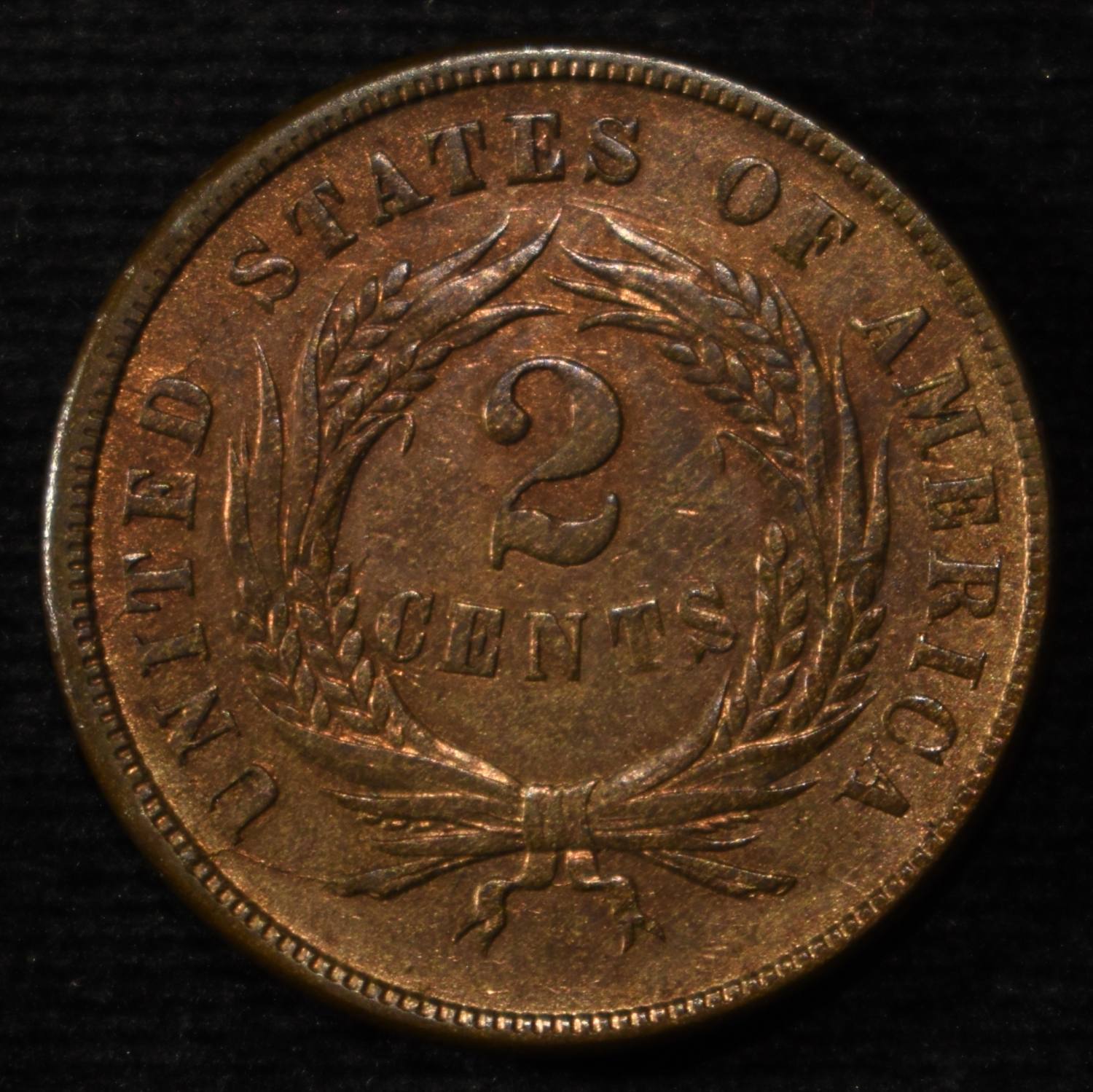 1865 2-CENT PIECE XF/AU