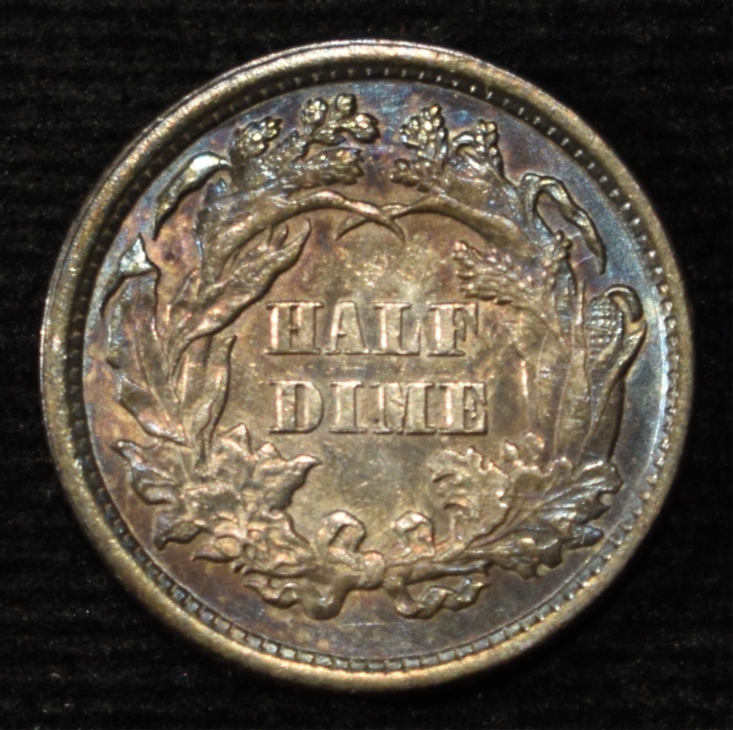1873 SEATED LIBERTY HALF DIME BU