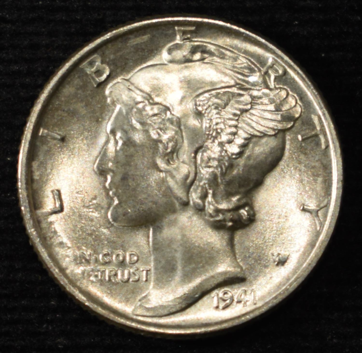 1941 MERCURY DIME GEM BU FULL BANDS