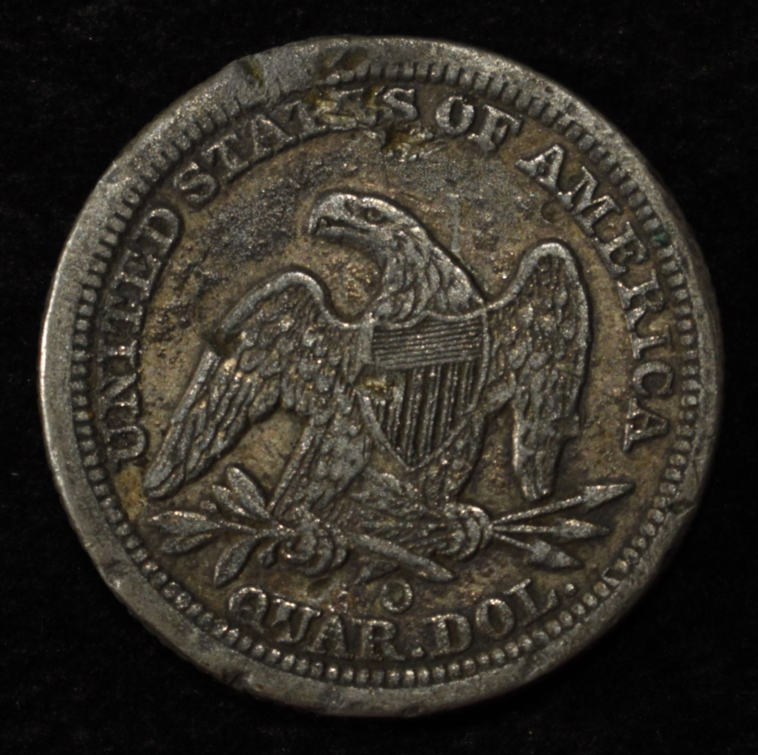 1860-O LIBERTY SEATED QUARTER