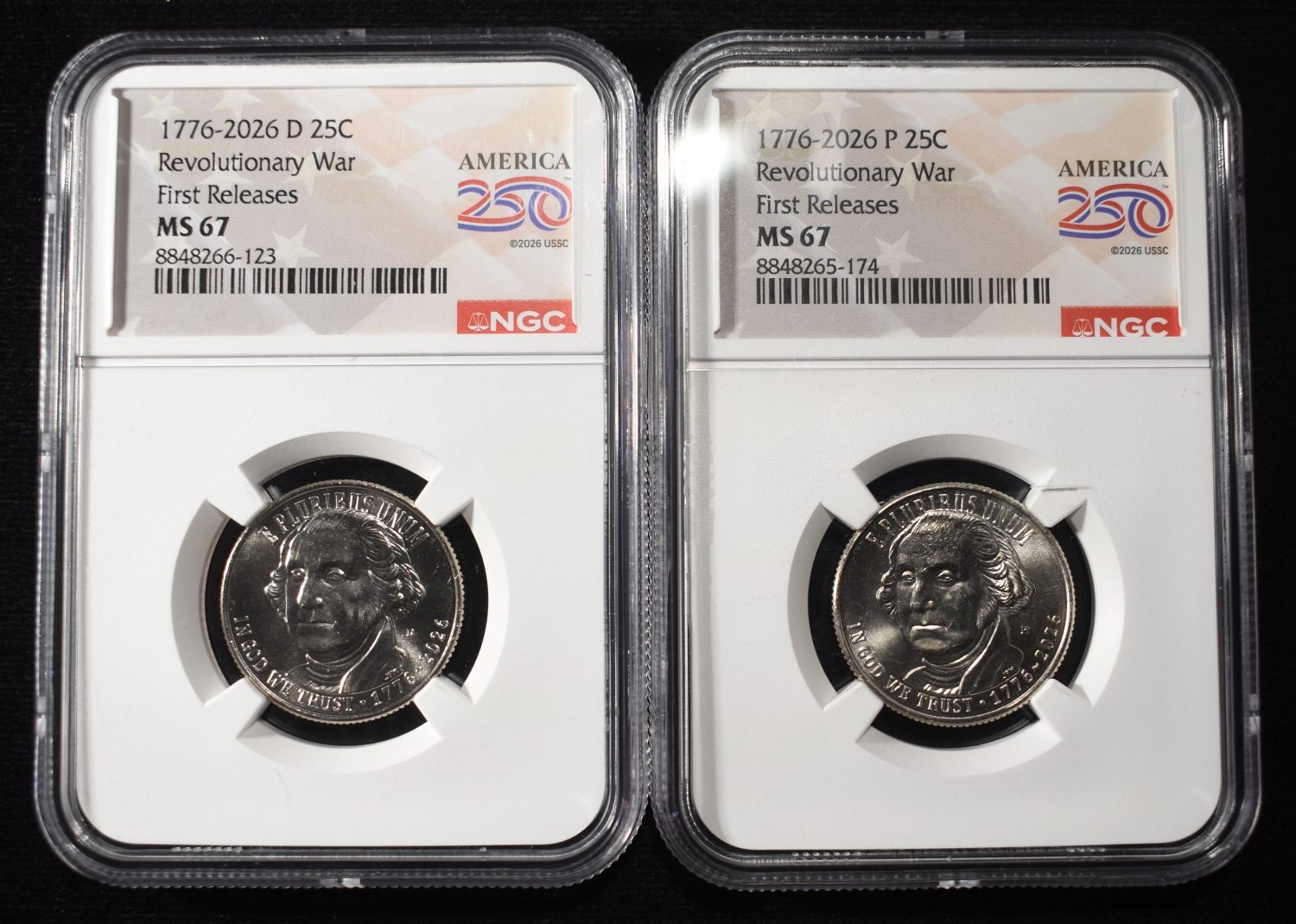 1776-2026-P&D 25C REVOLUTIONARY WAR NGC MS67