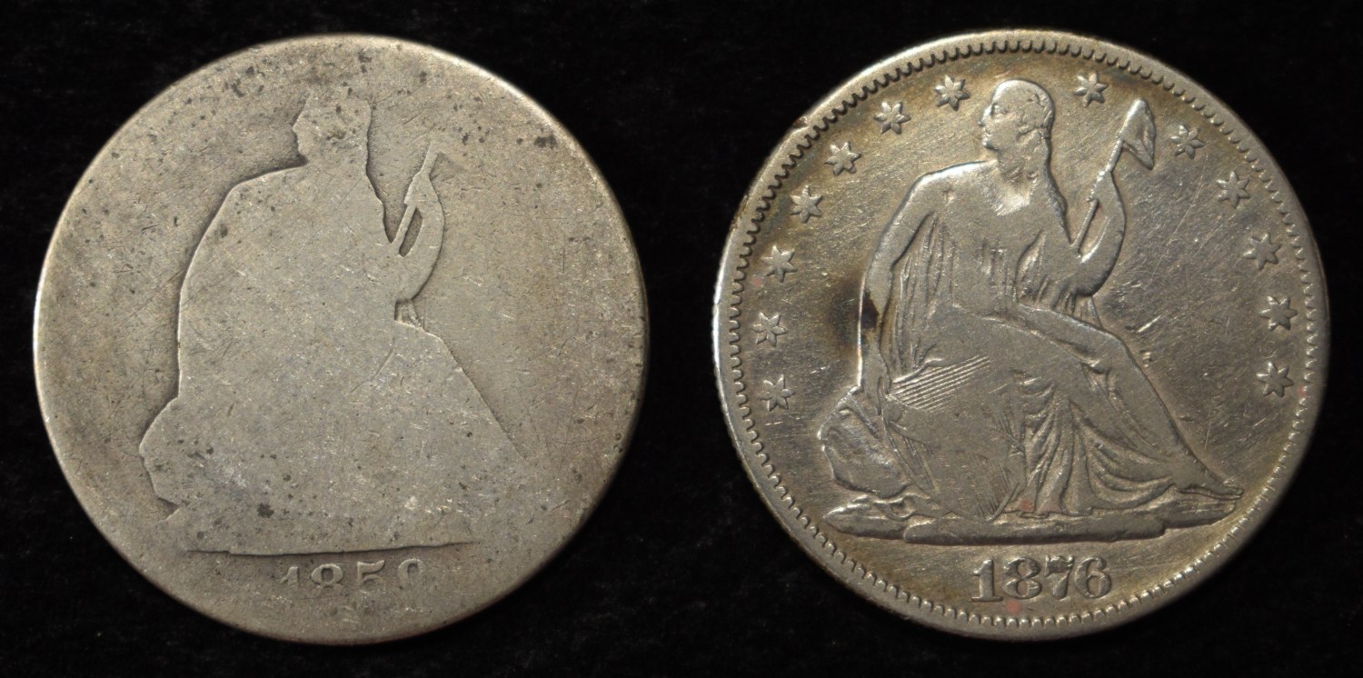 1859-O & 1876 LIBERTY SEATED HALF DOLLARS