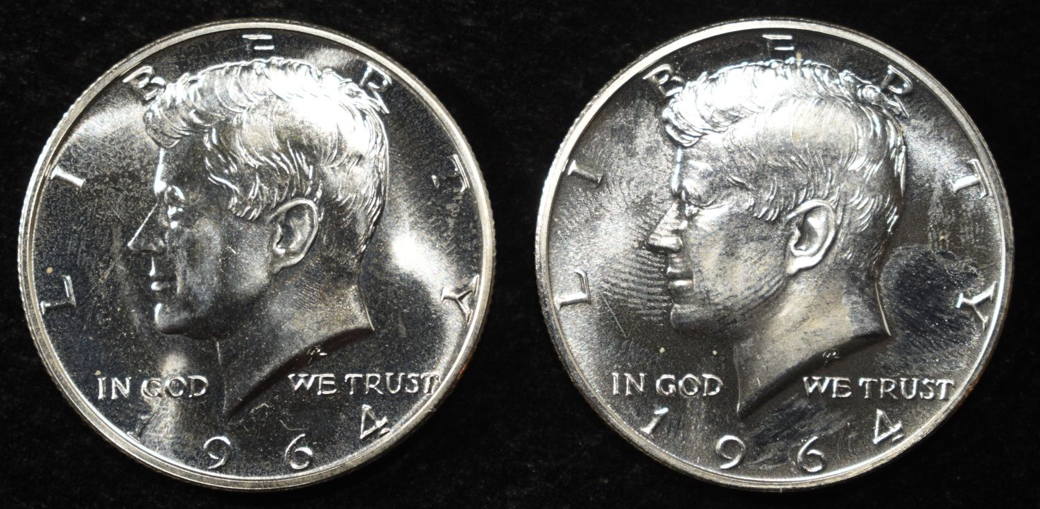 (2) 90% SILVER 1964 KENNEDY HALF DOLLARS PROOF BU