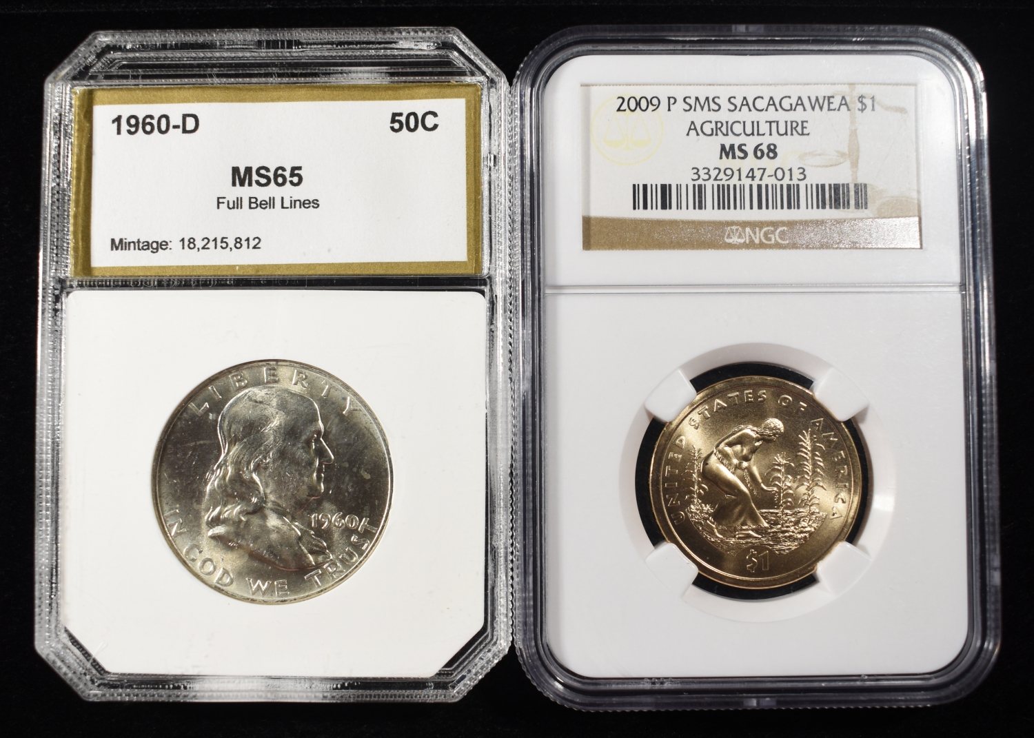 (2) GRADED COINS
