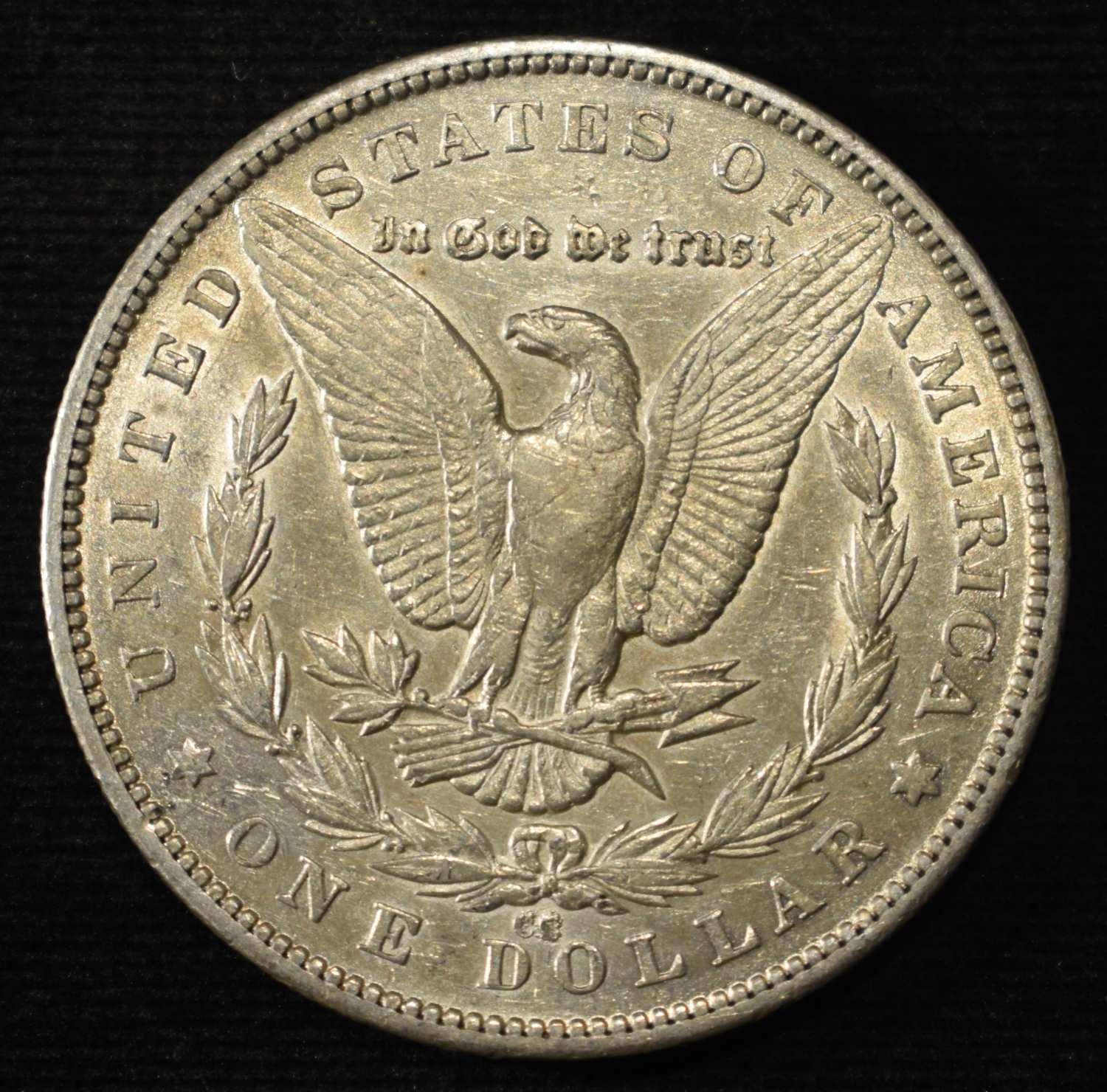 1879-CC CAPPED CC MORGAN DOLLAR XF/AU