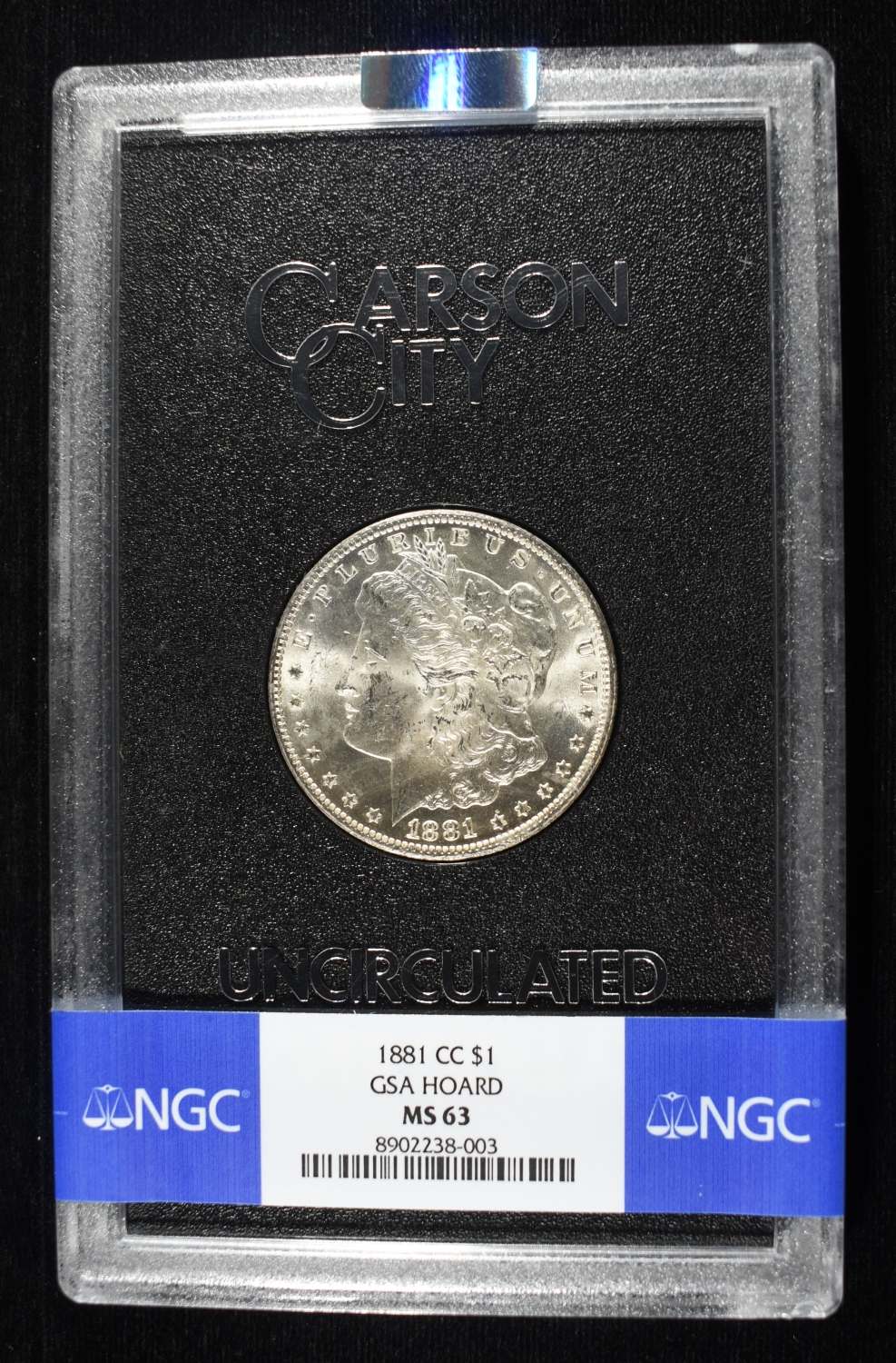 1881-CC GSA HOARD MORGAN DOLLAR NGC MS-63