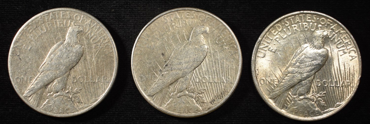 1923-P,D,&S PEACE DOLLARS