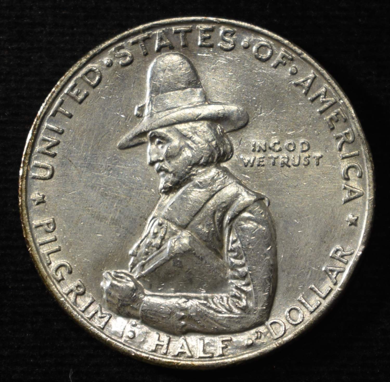 1920 PILGRIM COMMEM HALF DOLLAR AU