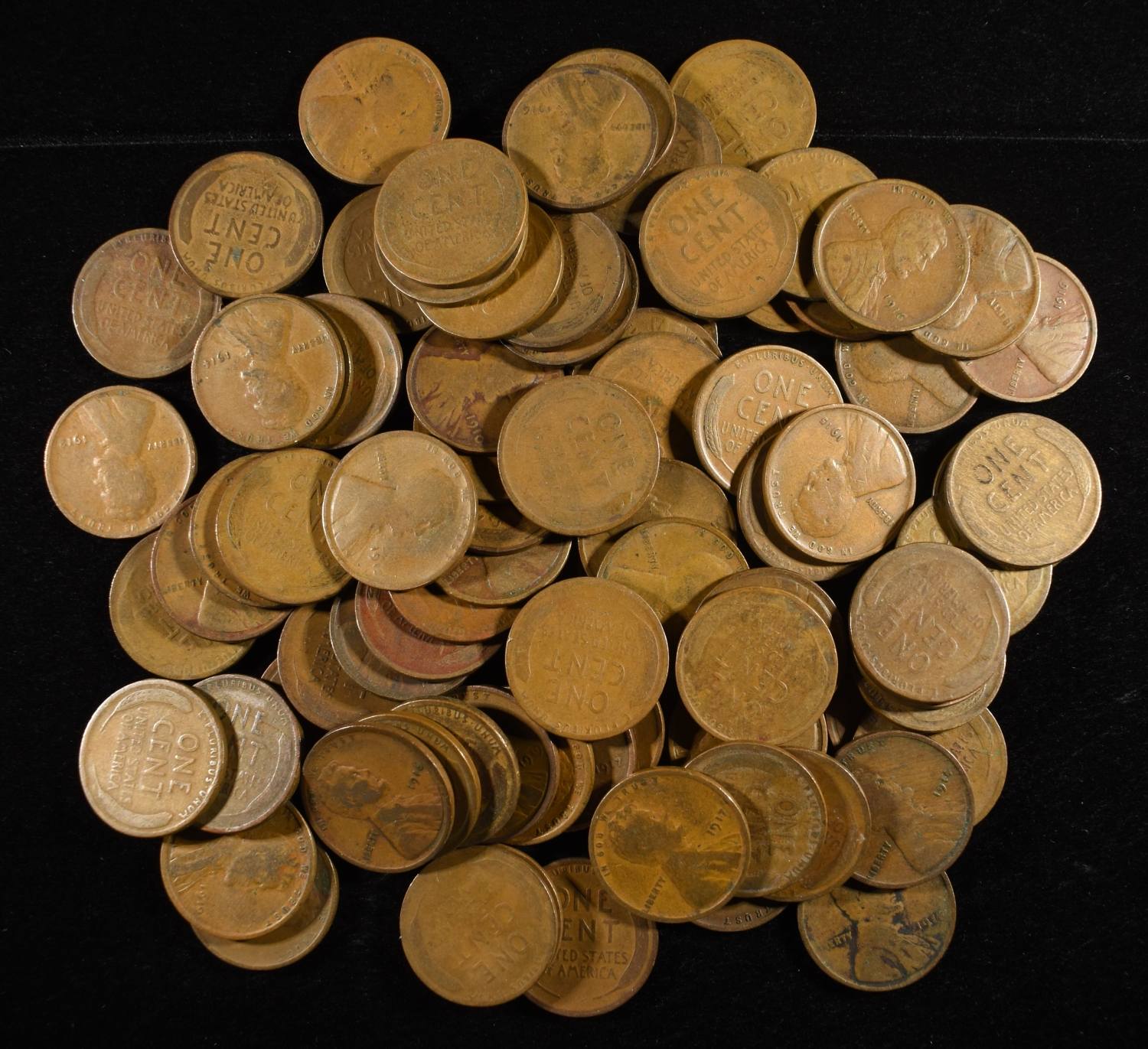 (85) WHEAT CENTS FROM THE TEENS