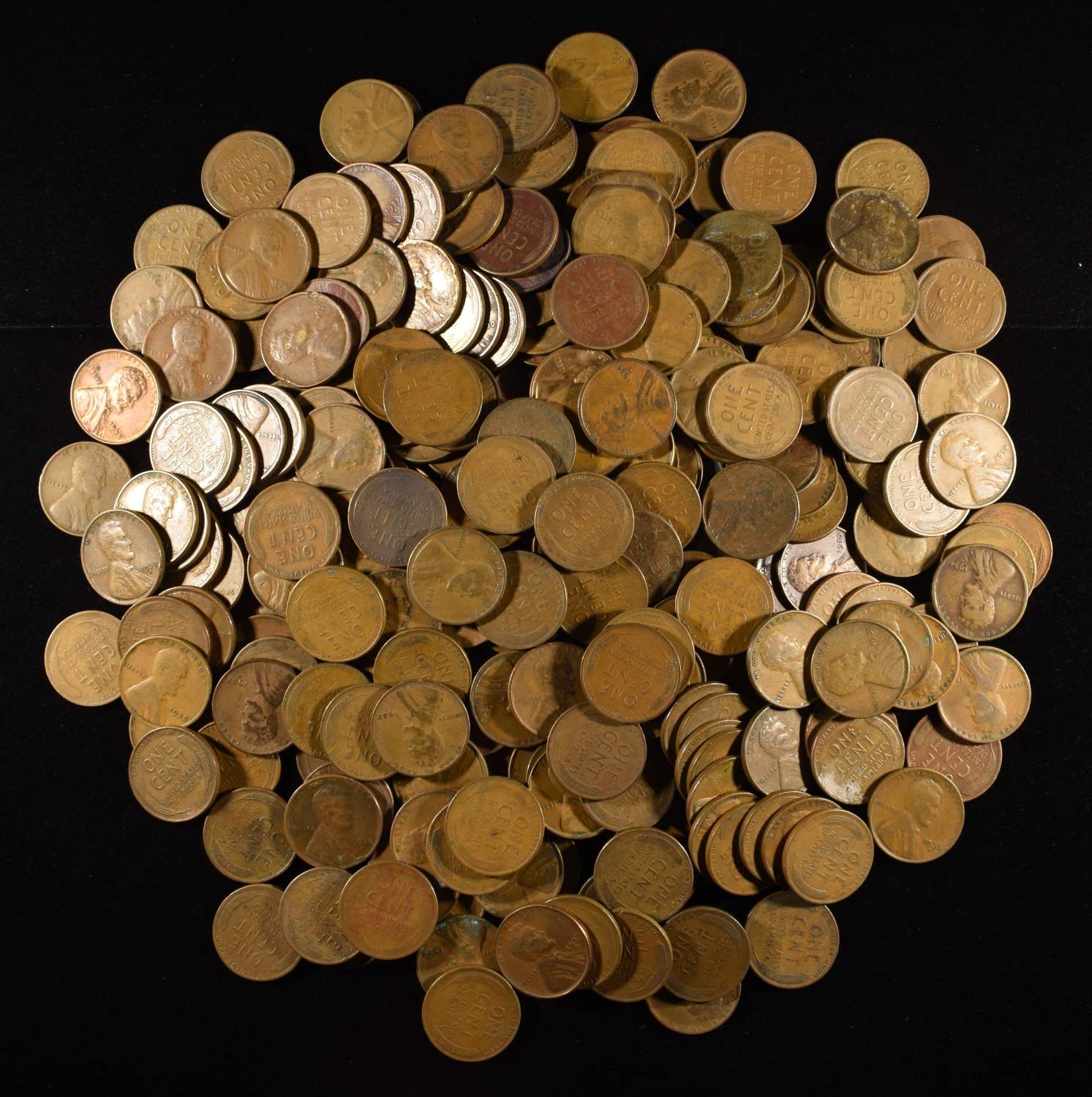 (250) WHEAT CENTS FROM THE 1930'S