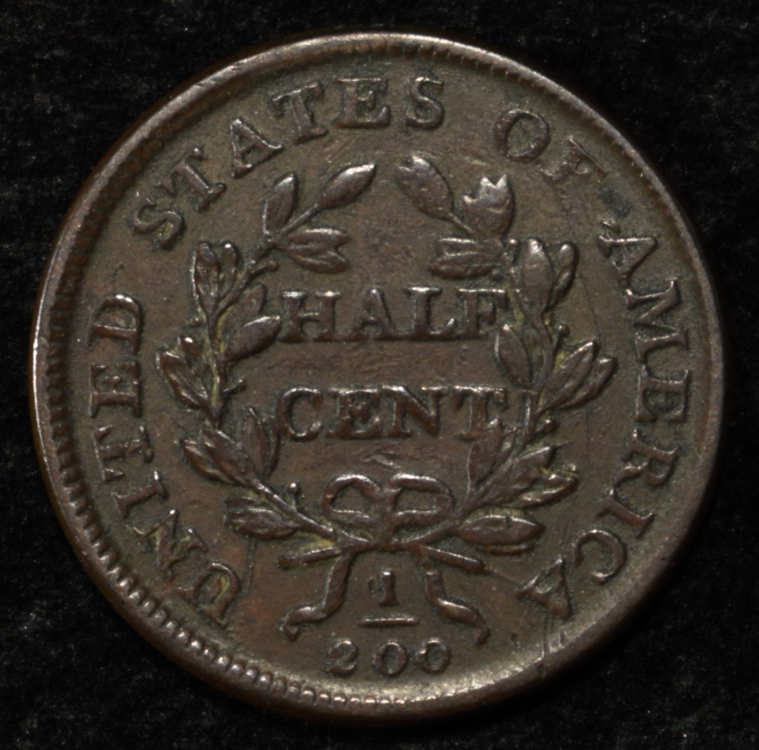 1808 DRAPED BUST HALF CENT XF