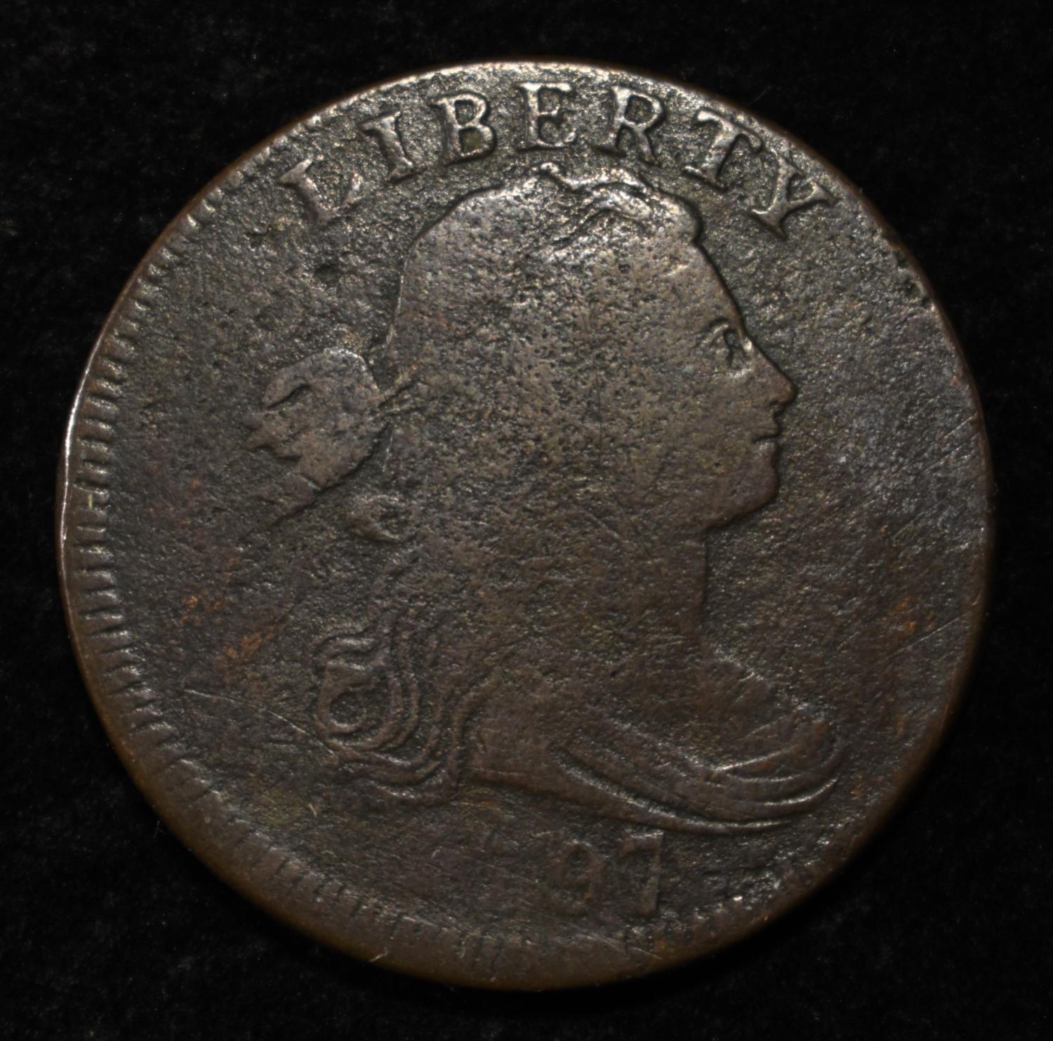 1797 DRAPED BUST LARGE CENT VG/F