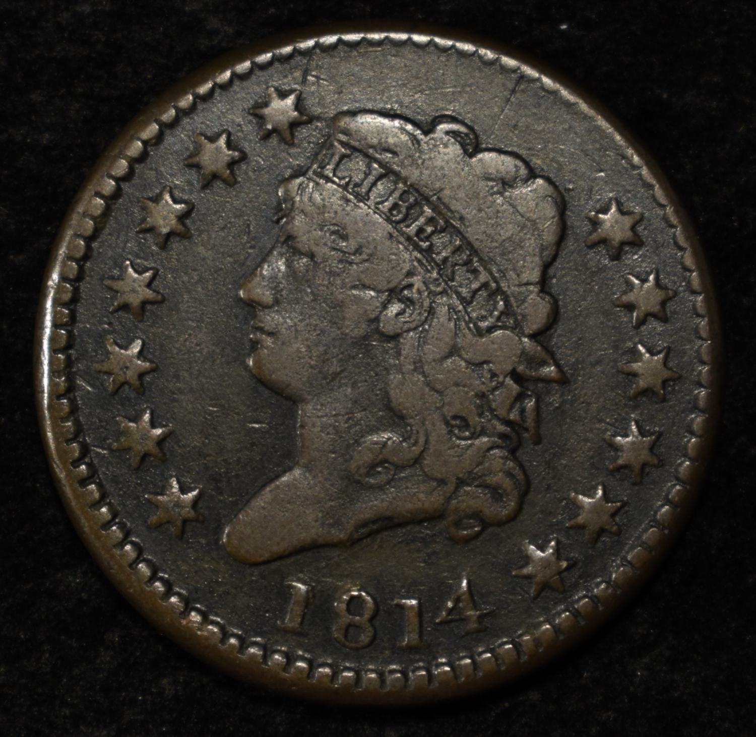 1814 CLASSIC HEAD LARGE CENT VF