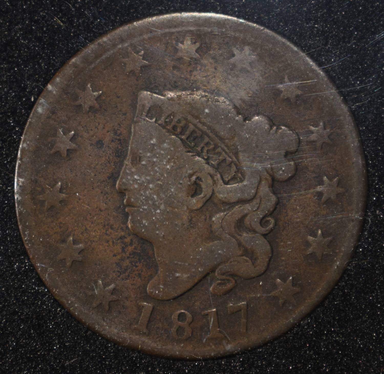 1817 CORONET HEAD LARGE CENT