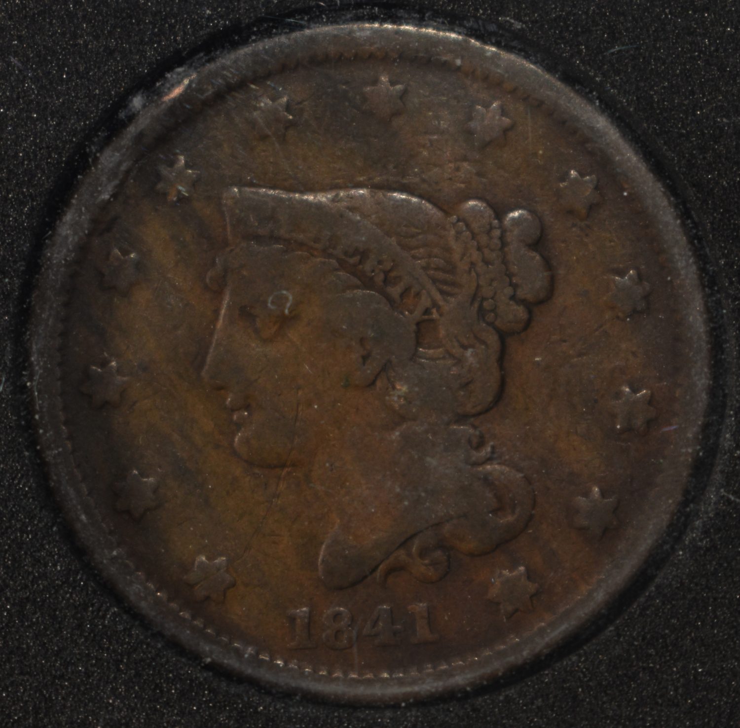 1841 BRAIDED HAIR LARGE CENT