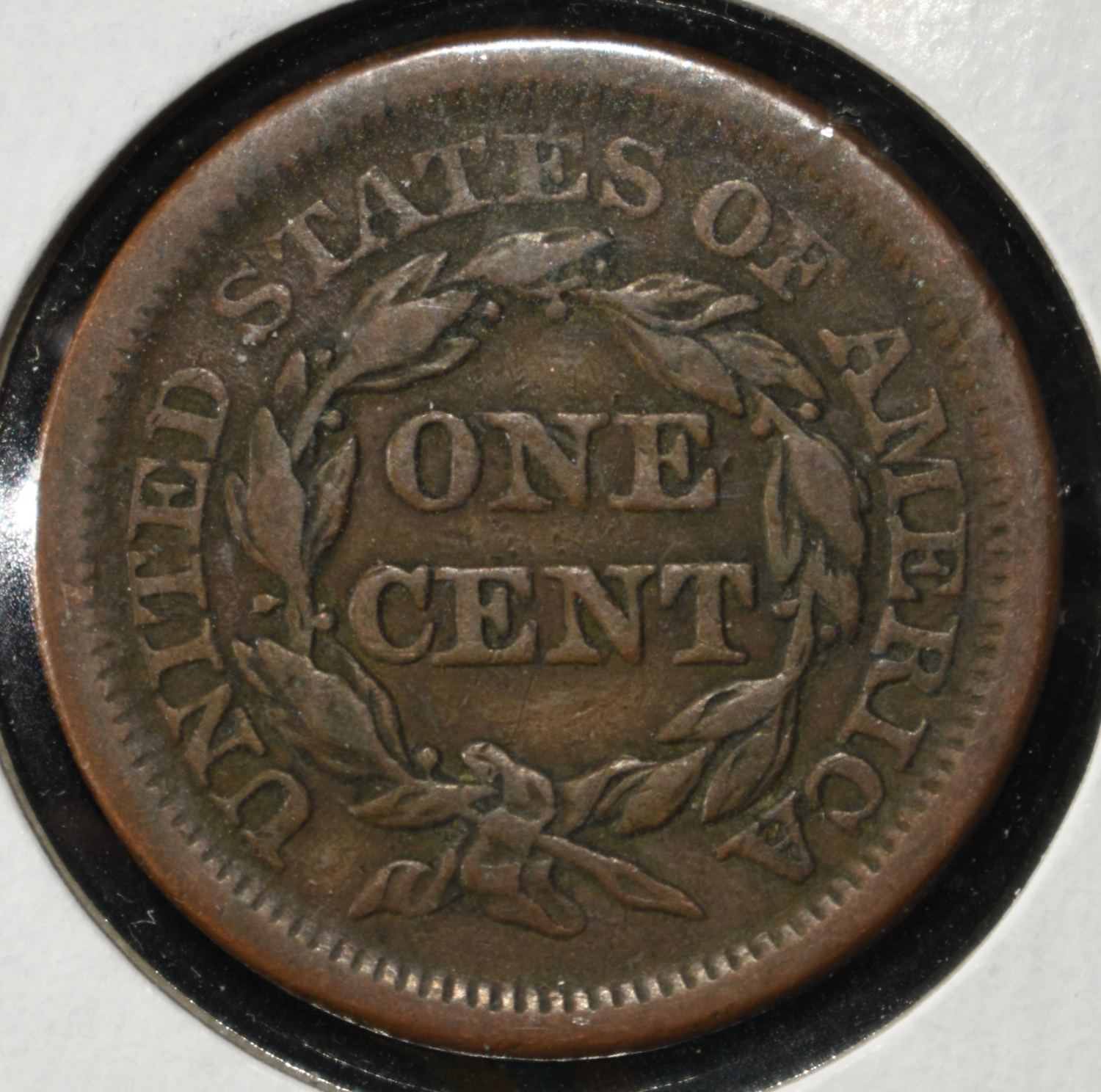 1853 BRAIDED HAIR LARGE CENT XF