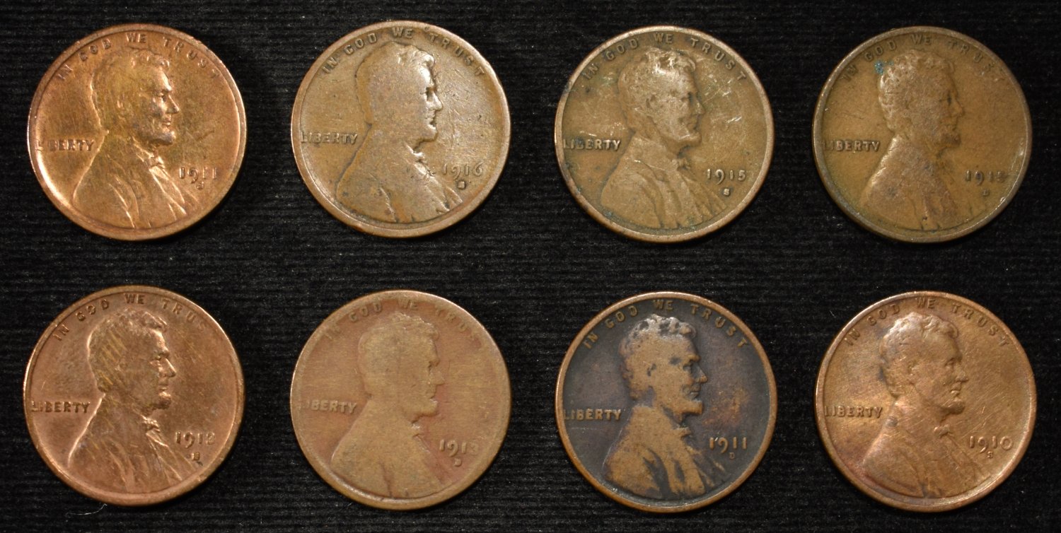 8 NICE EARLY SEMIKEY WHEAT CENTS