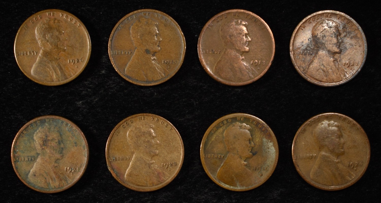 8 NICE EARLY SEMIKEY WHEAT CENTS