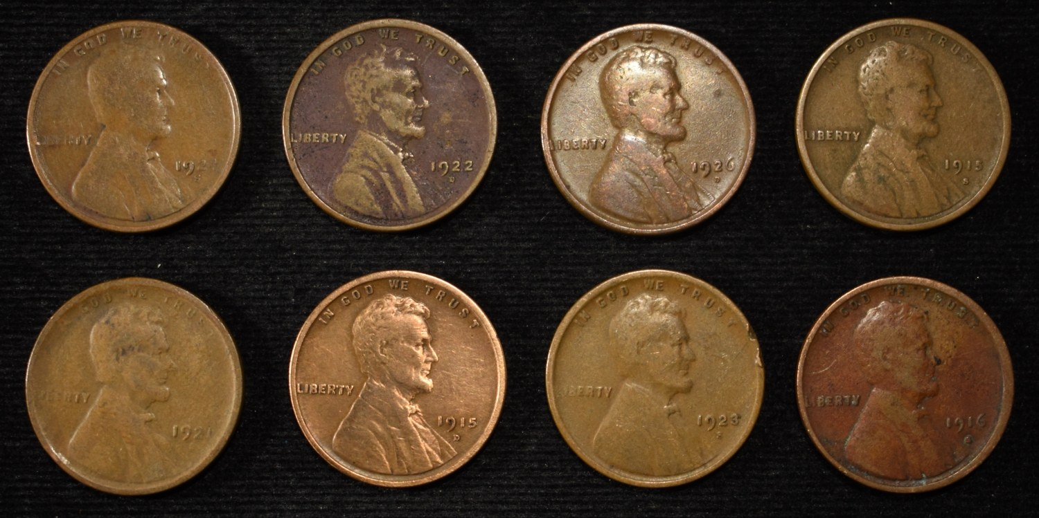 8 NICE EARLY SEMIKEY WHEAT CENTS