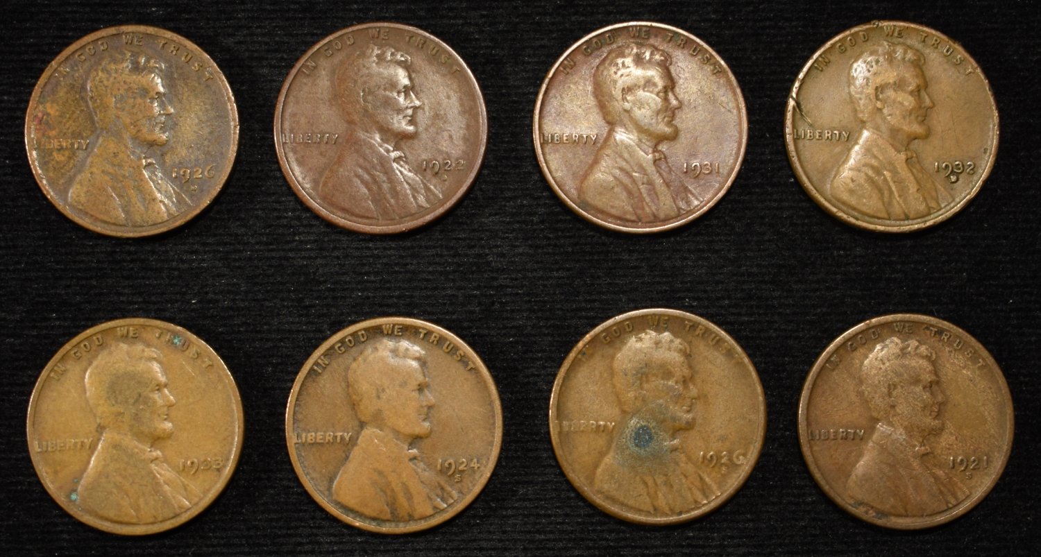 8 NICE EARLY SEMIKEY WHEAT CENTS