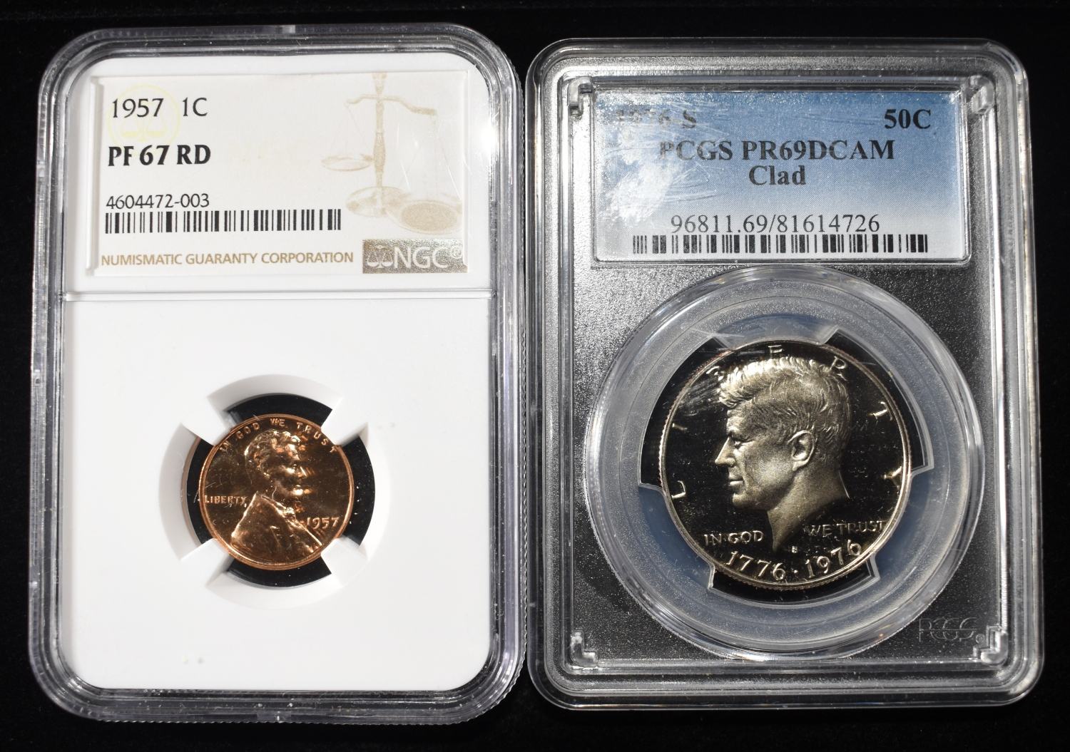 (2) GRADED COINS