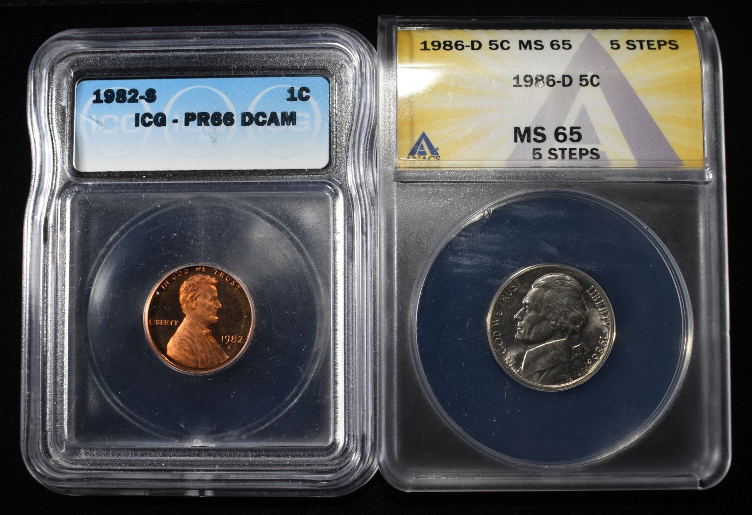 (2) GRADED COINS