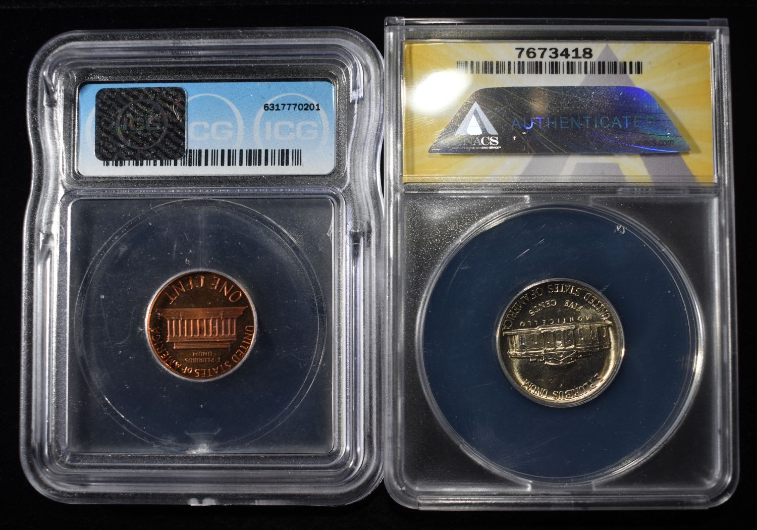 (2) GRADED COINS