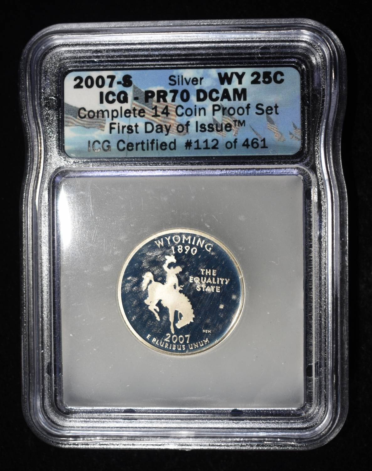 2007-S SILVER WASHINGTON QUARTER ICG PR70 DCAM