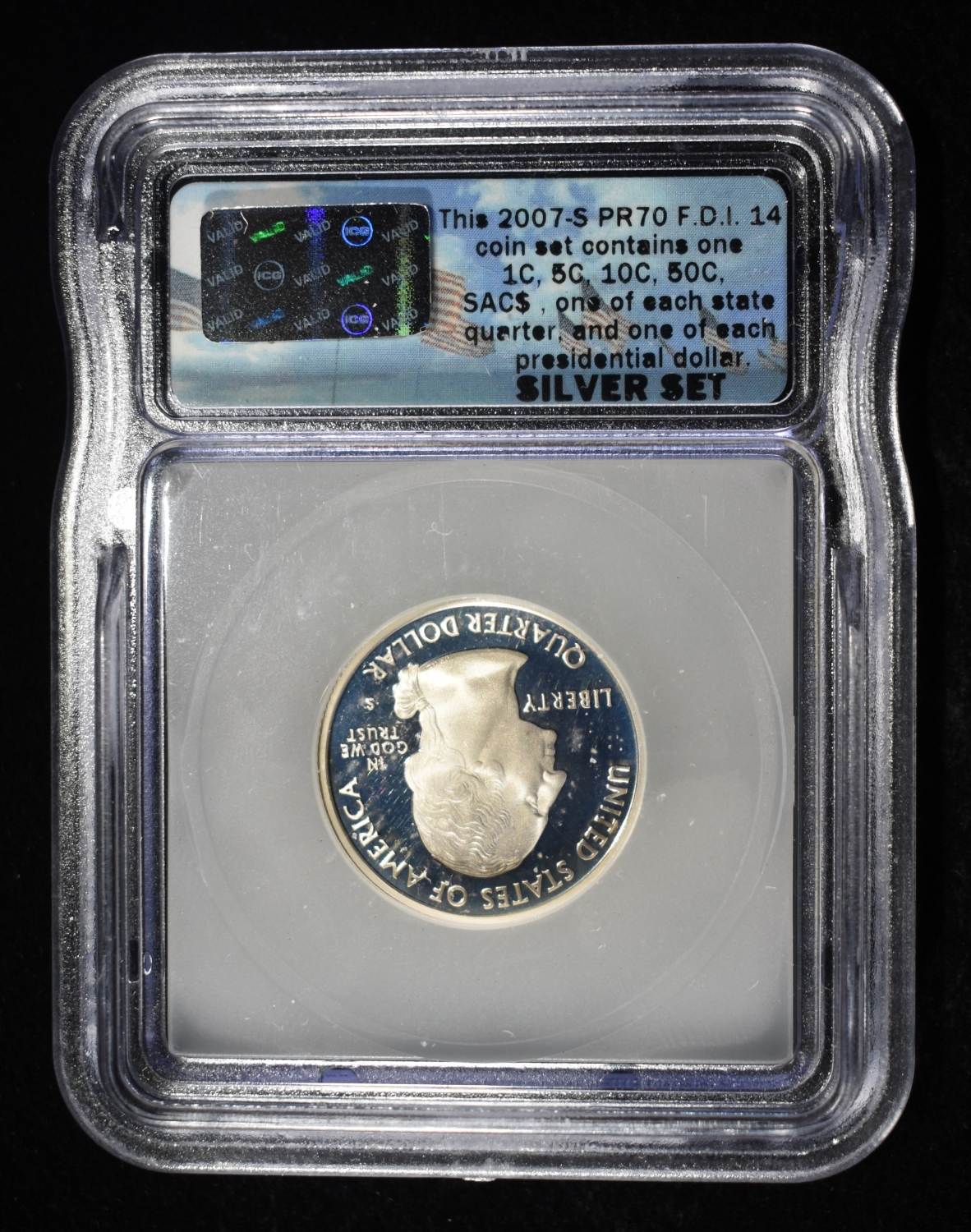 2007-S SILVER WASHINGTON QUARTER ICG PR70 DCAM