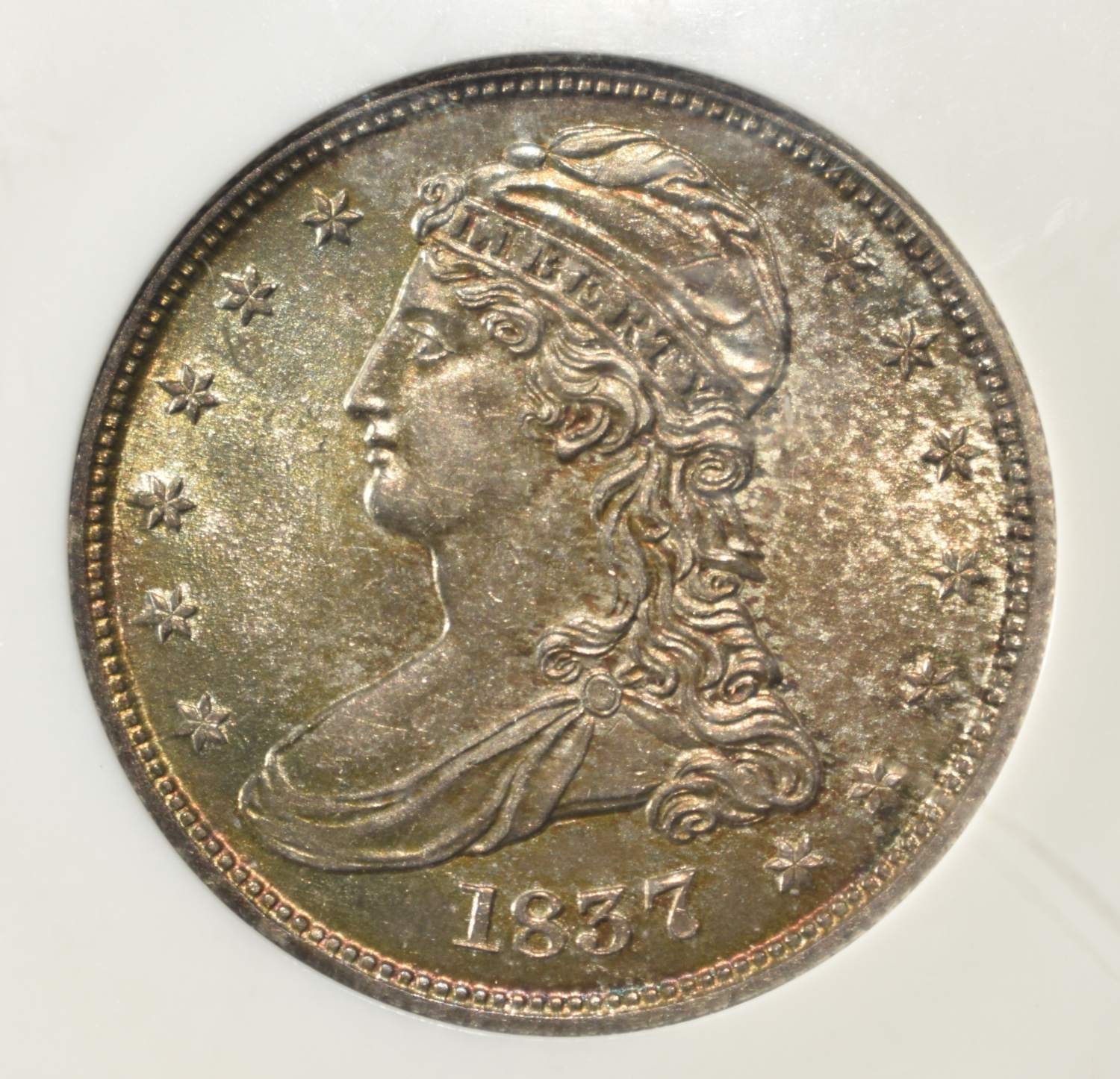 1837 CAPPED BUST HALF DOLLAR REED EDGE PCI GEM BU