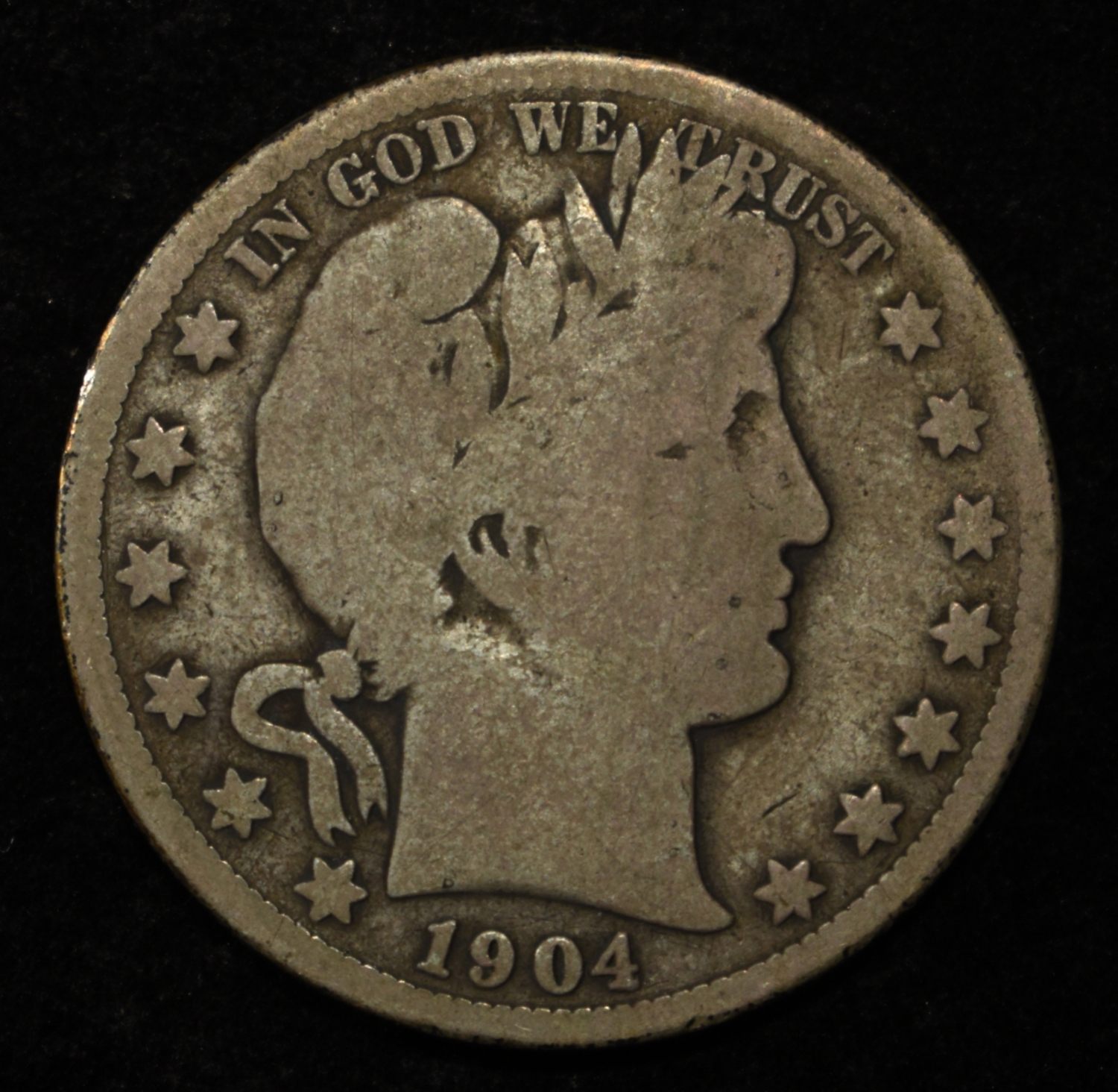 1904-S BARBER HALF VG