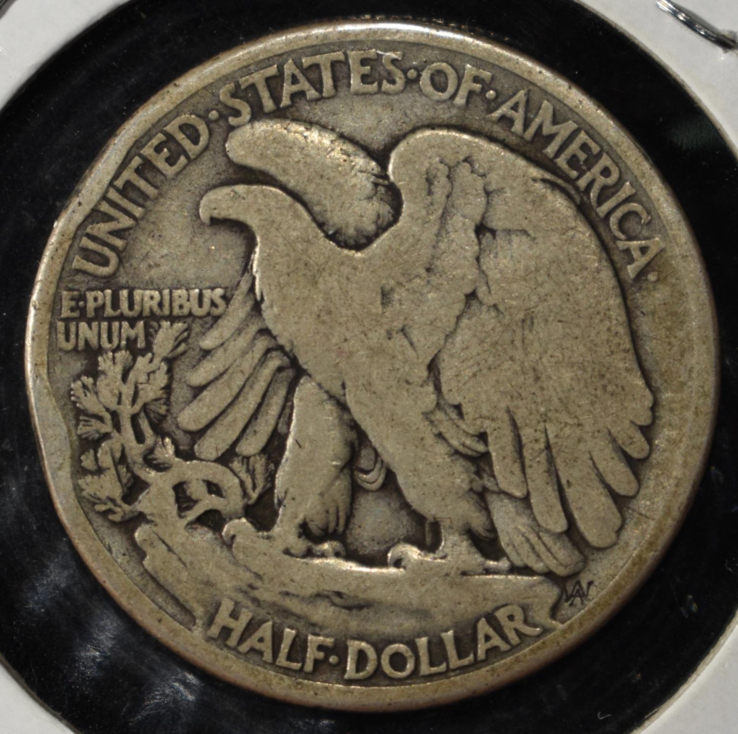 1916-D WALKING LIBERTY HALF DOLLAR VG