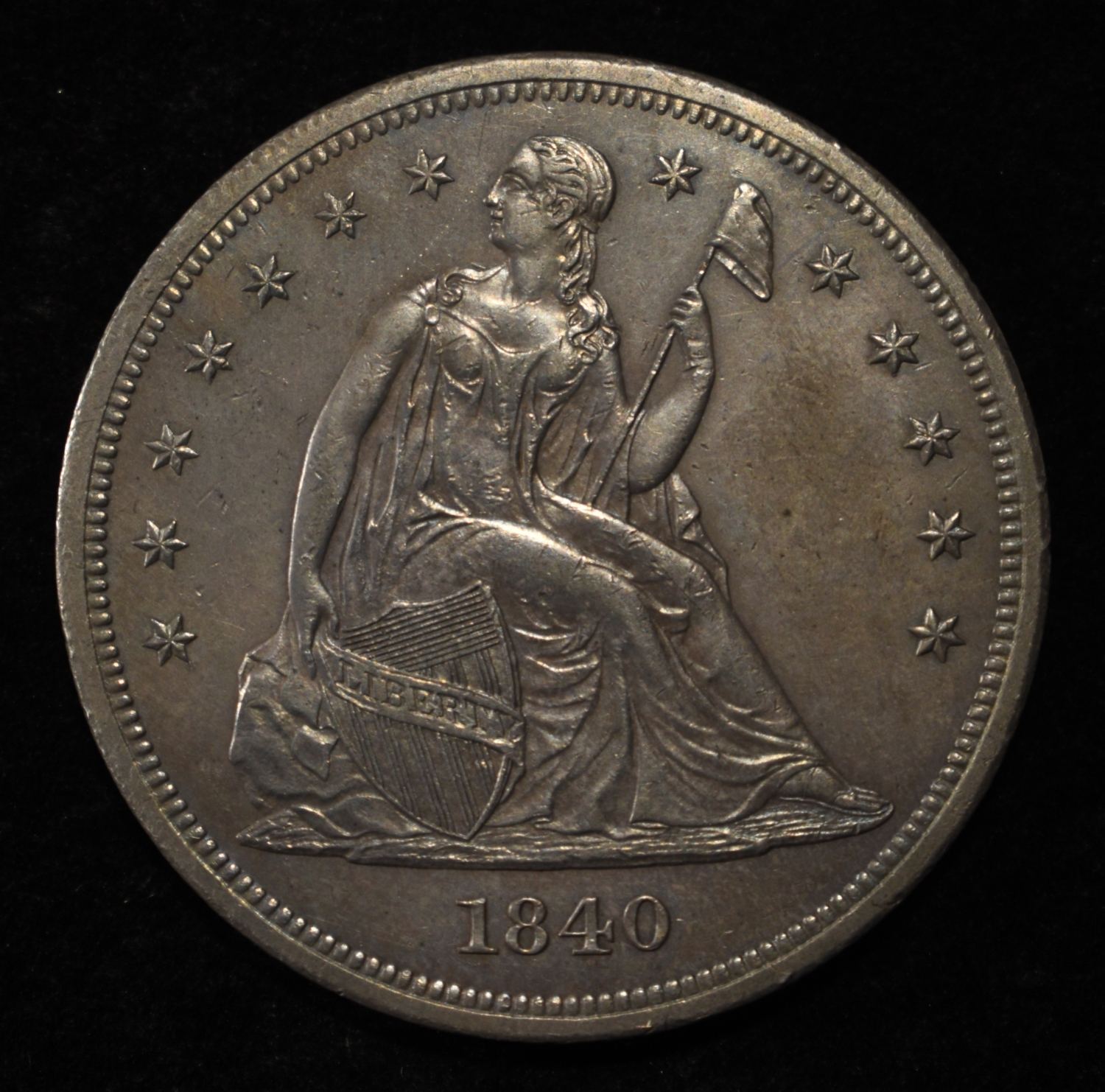 1840 SEATED DOLLAR BU