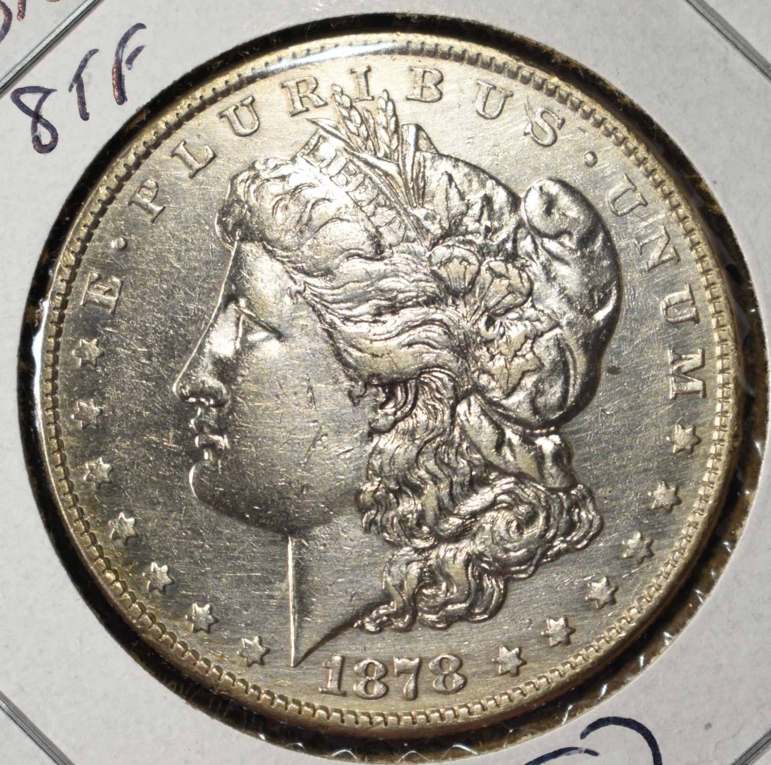 1878 8TF MORGAN DOLLAR AU