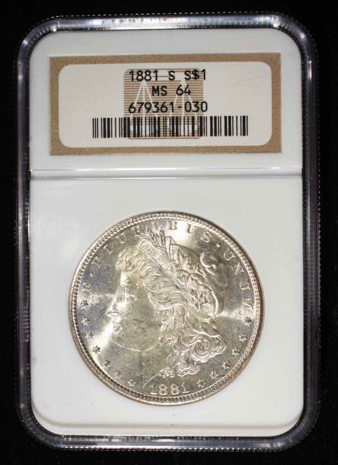1881-S MORGAN DOLLAR NGC MS-64