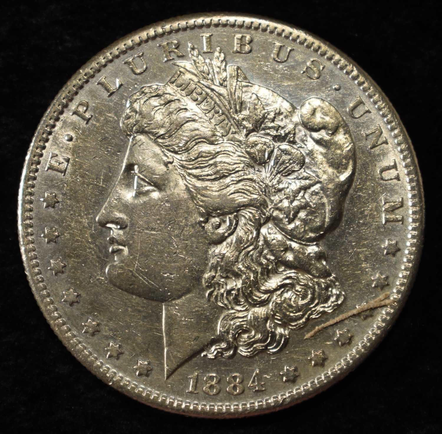 1884-S MORGAN DOLLAR CH AU/UNC